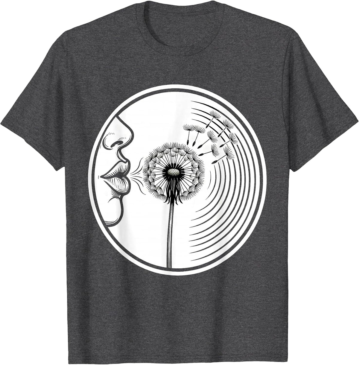 Men's Speech Therapy Dandelion Sound Waves Illustration T-Shirt - Dark Heather Grey