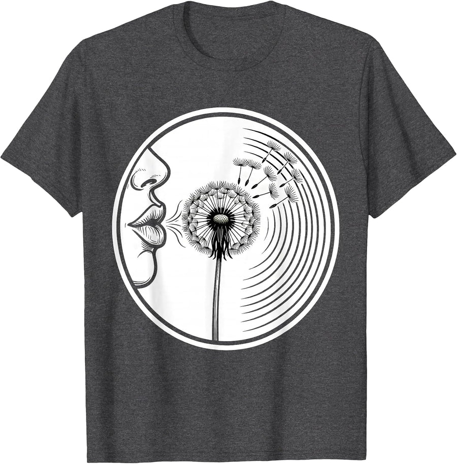 Men's Speech Therapy Dandelion Sound Waves Illustration T-Shirt - Dark Heather Grey