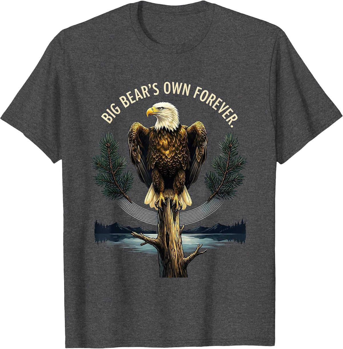 Big Bear's Own Forever Memorial Bald Eagle Tribute Wildlife T-Shirt - Dark Heather Grey