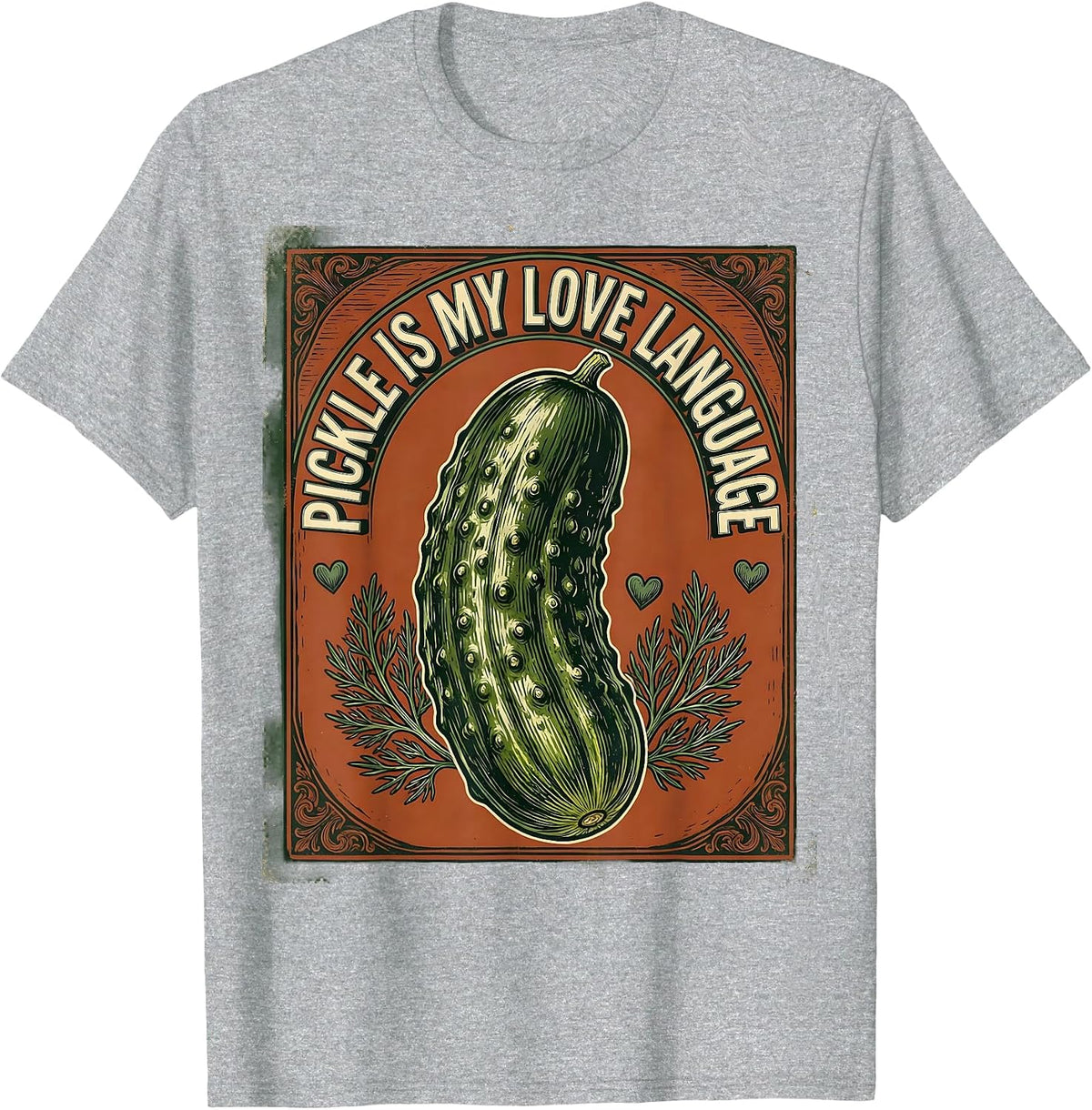 Men's Pickle Is My Love Language Funny Food Design T-Shirt - Heather Grey