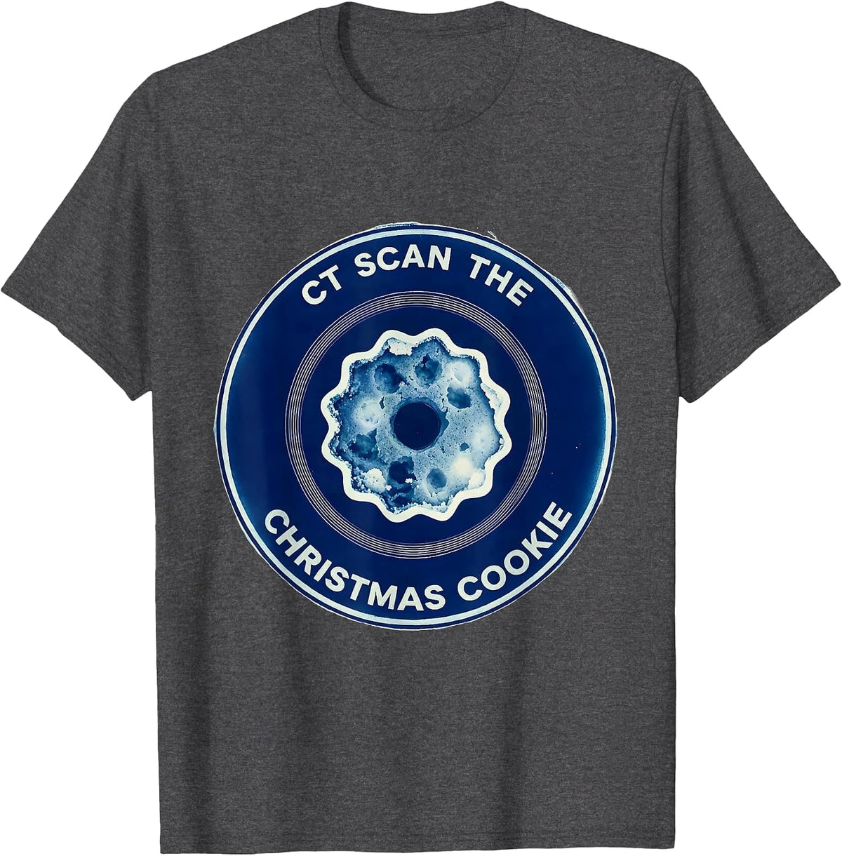 Men's CT Scan The Christmas Cookie Cyanotype Radiology Tech Humor T-Shirt - Dark Heather Grey