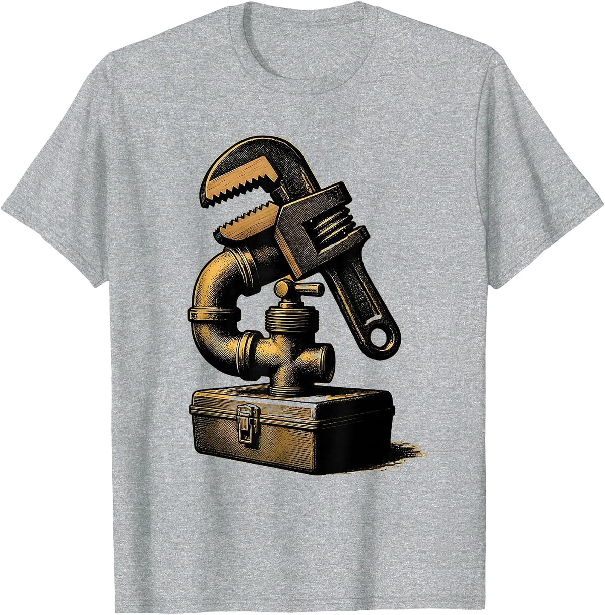 Men's Plumber Pipe Wrench Halloween Occupation Costume T-Shirt - Heather Grey