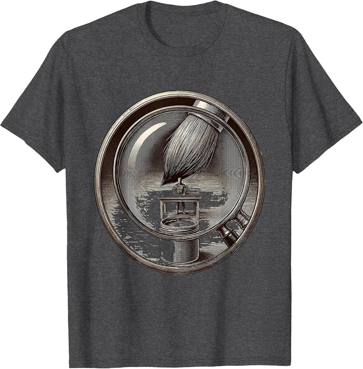 Men's Artistic Miniature Painter Hobbyist Gift Humor T-Shirt - Dark Heather Grey