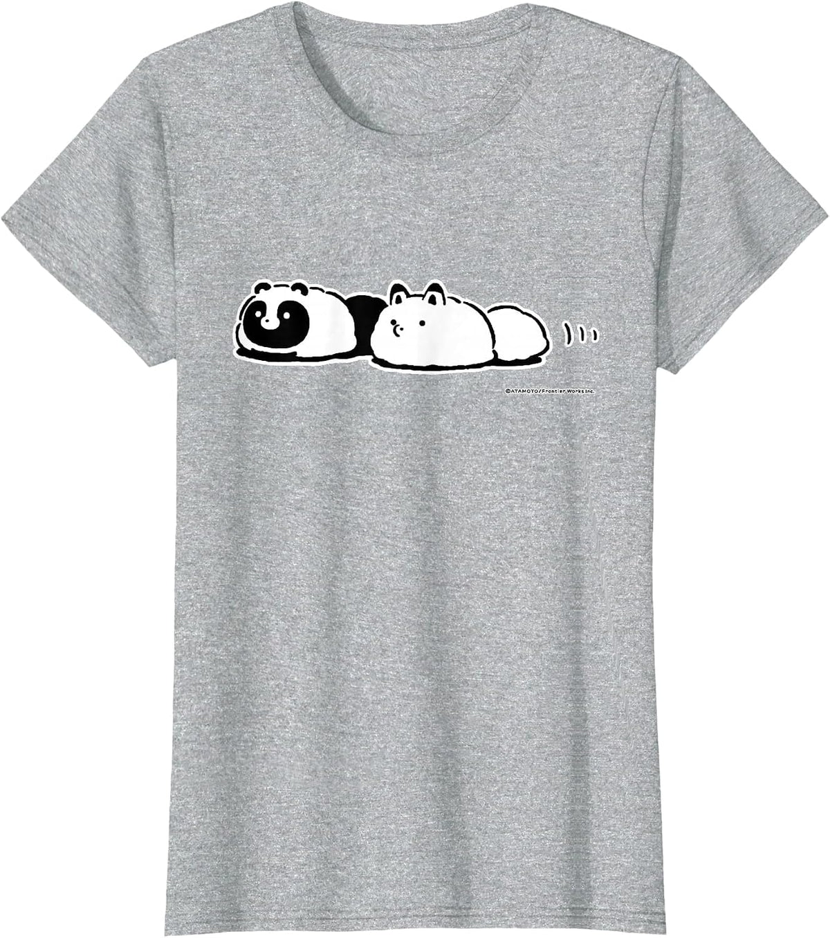 Tanuki to Kitsune (Raccoon Dog & Fox) (Wriggling) T-Shirt - Heather Grey