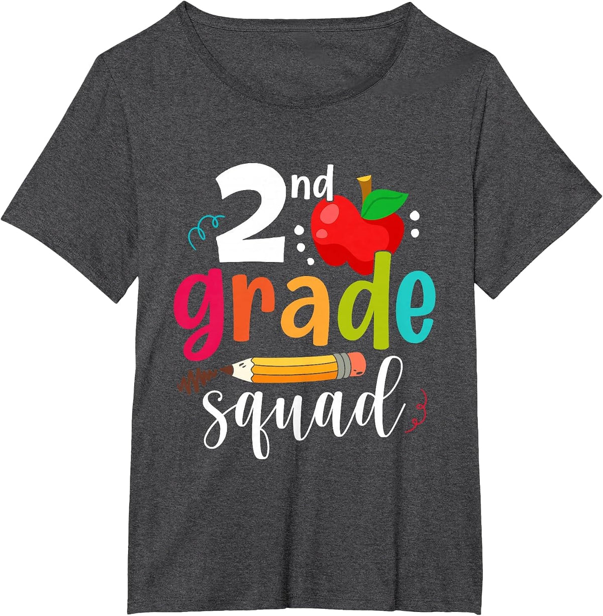 Second Grade Squad Funny Back to School 2nd Graders Teachers T-Shirt - Dark Heather Grey