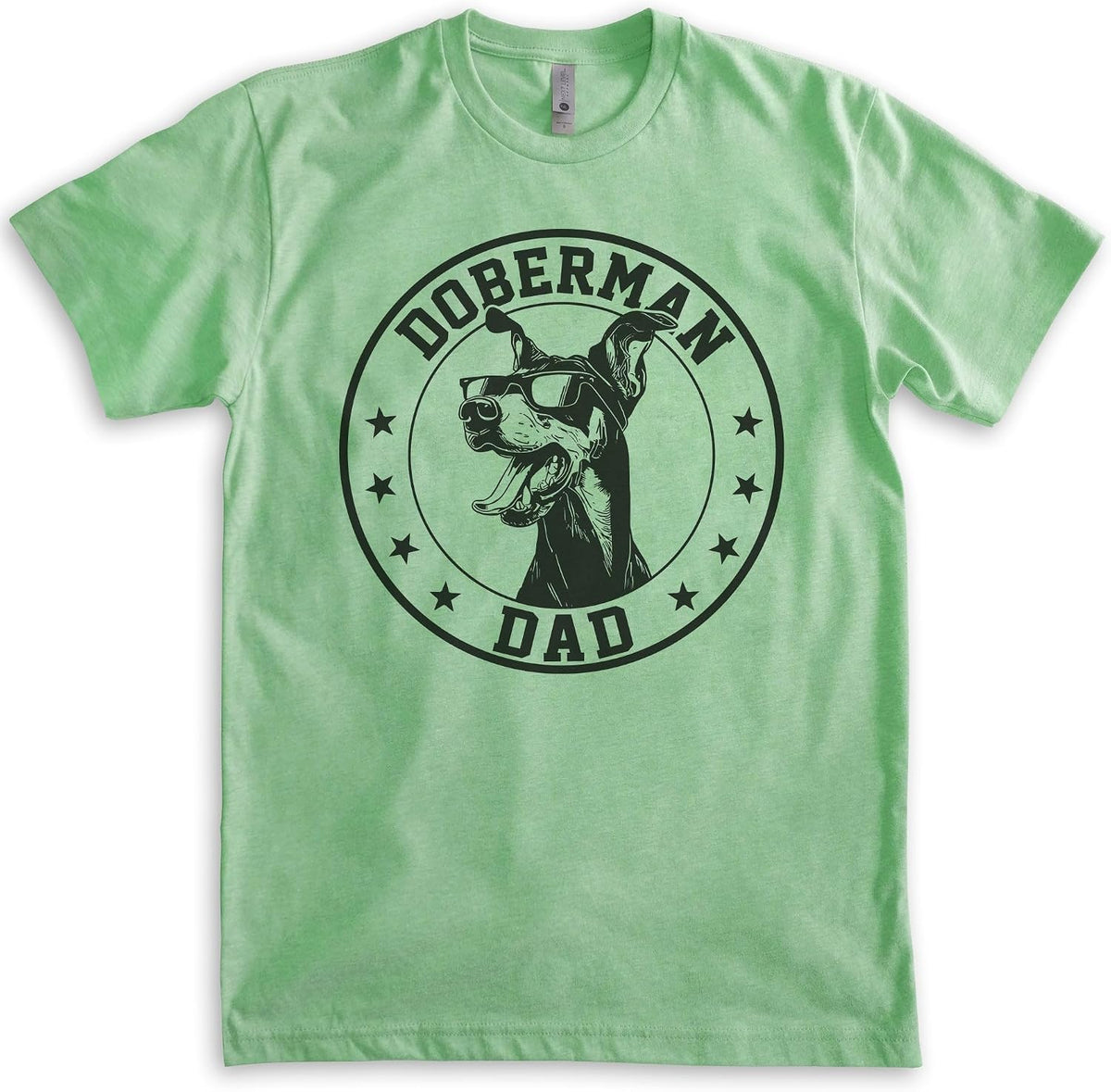 EVERTREE CLOTHING Doberman Dad T-Shirt, Unisex Men's Shirt, Doberman Pinscher Owner, Best Dog Dad Gift - Heather Apple Green