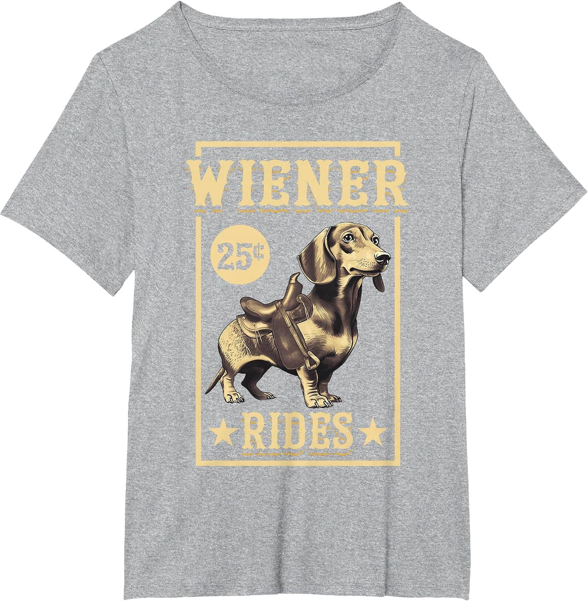 Wiener Rides Dachshund Lover Doxie Weiner Weenie Dog Owner T-Shirt - Heather Grey