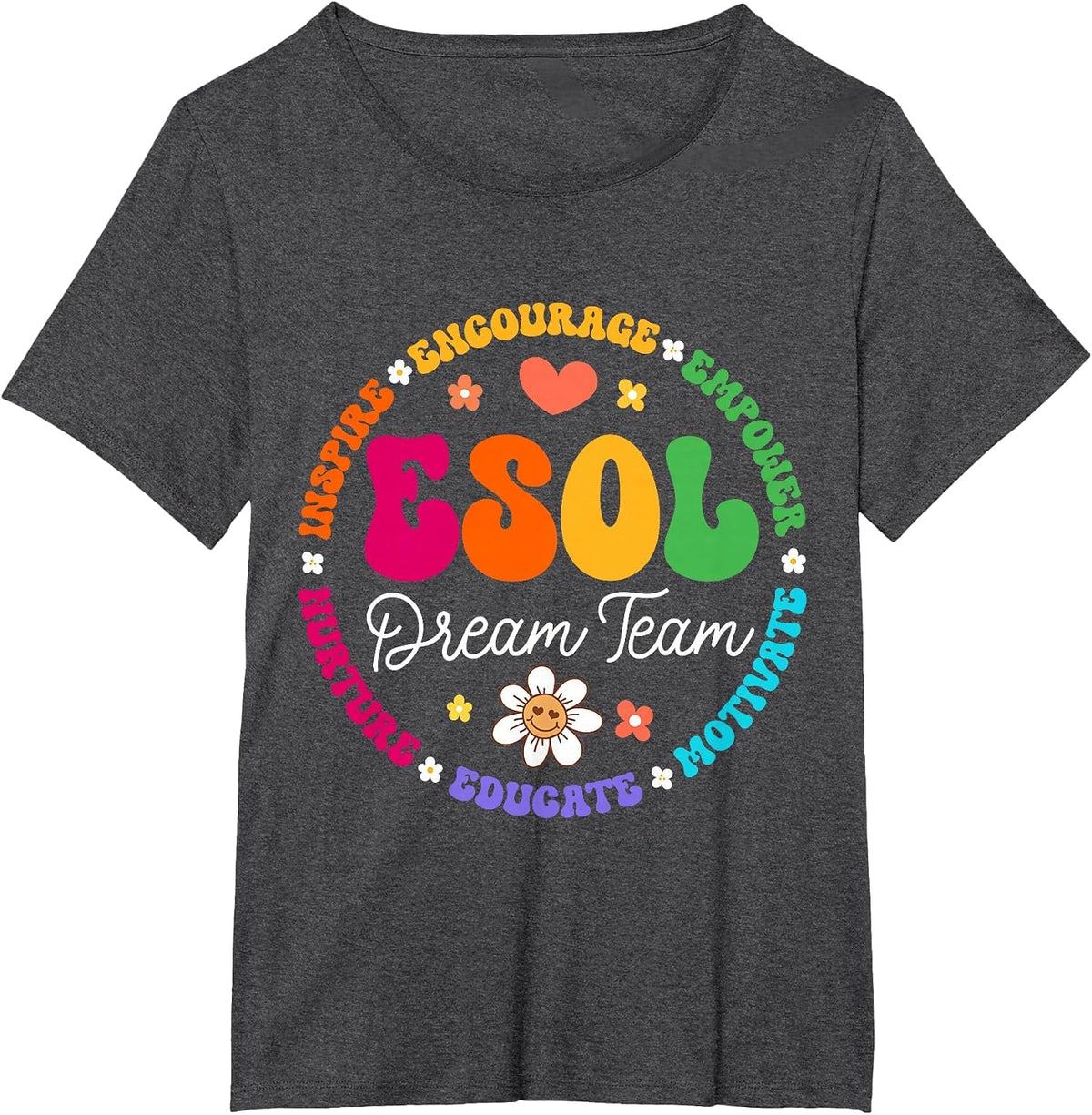 ESOL Dream Team Teachers and Students Back to School T-Shirt - Dark Heather Grey