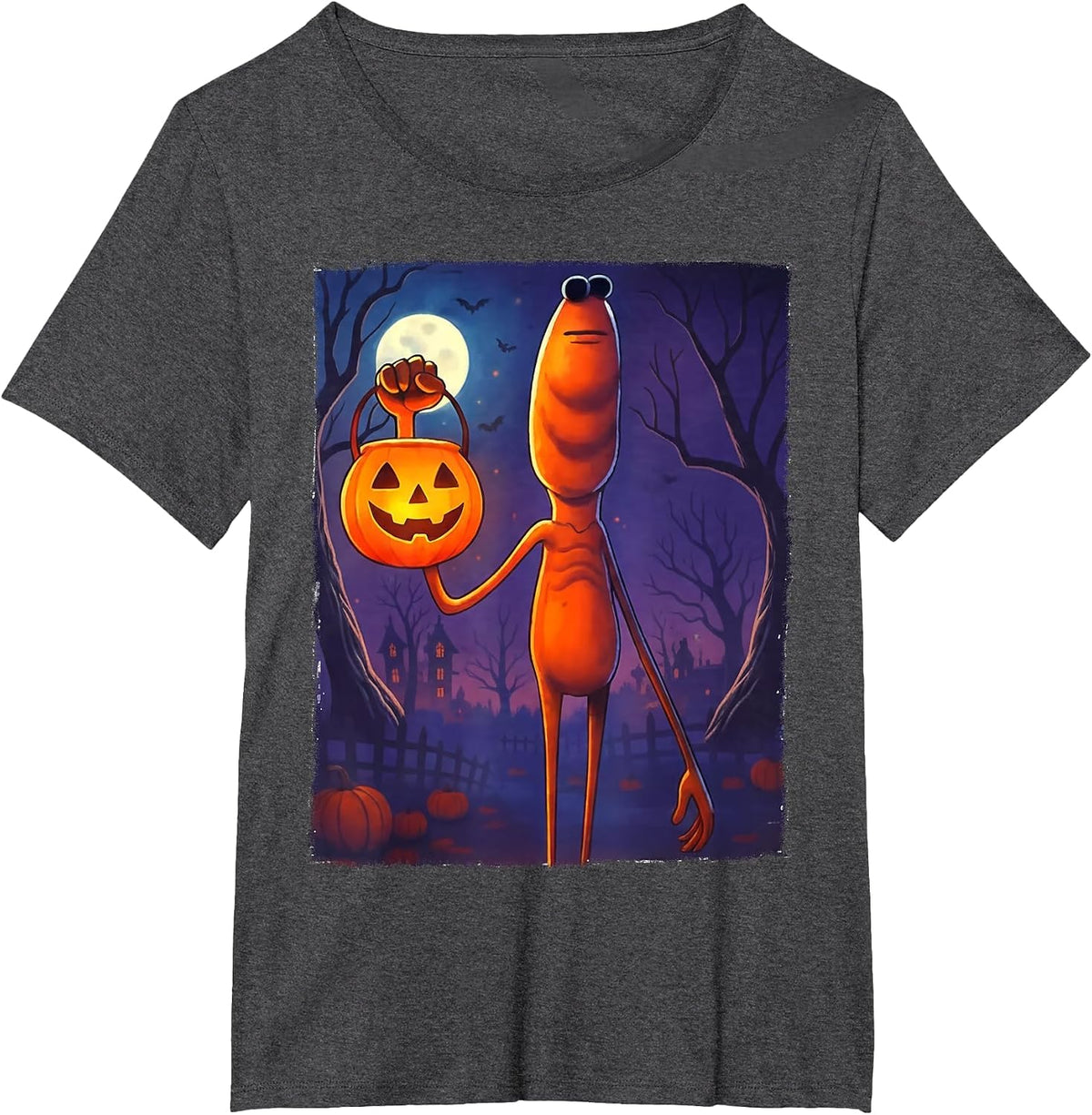 Marcus The Worm Halloween Custome T-Shirt - Dark Heather Grey