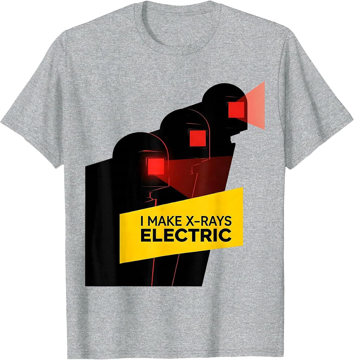 Men's I Make X-Rays Electric Bauhaus Modernist Radiology Tech T-Shirt - Heather Grey