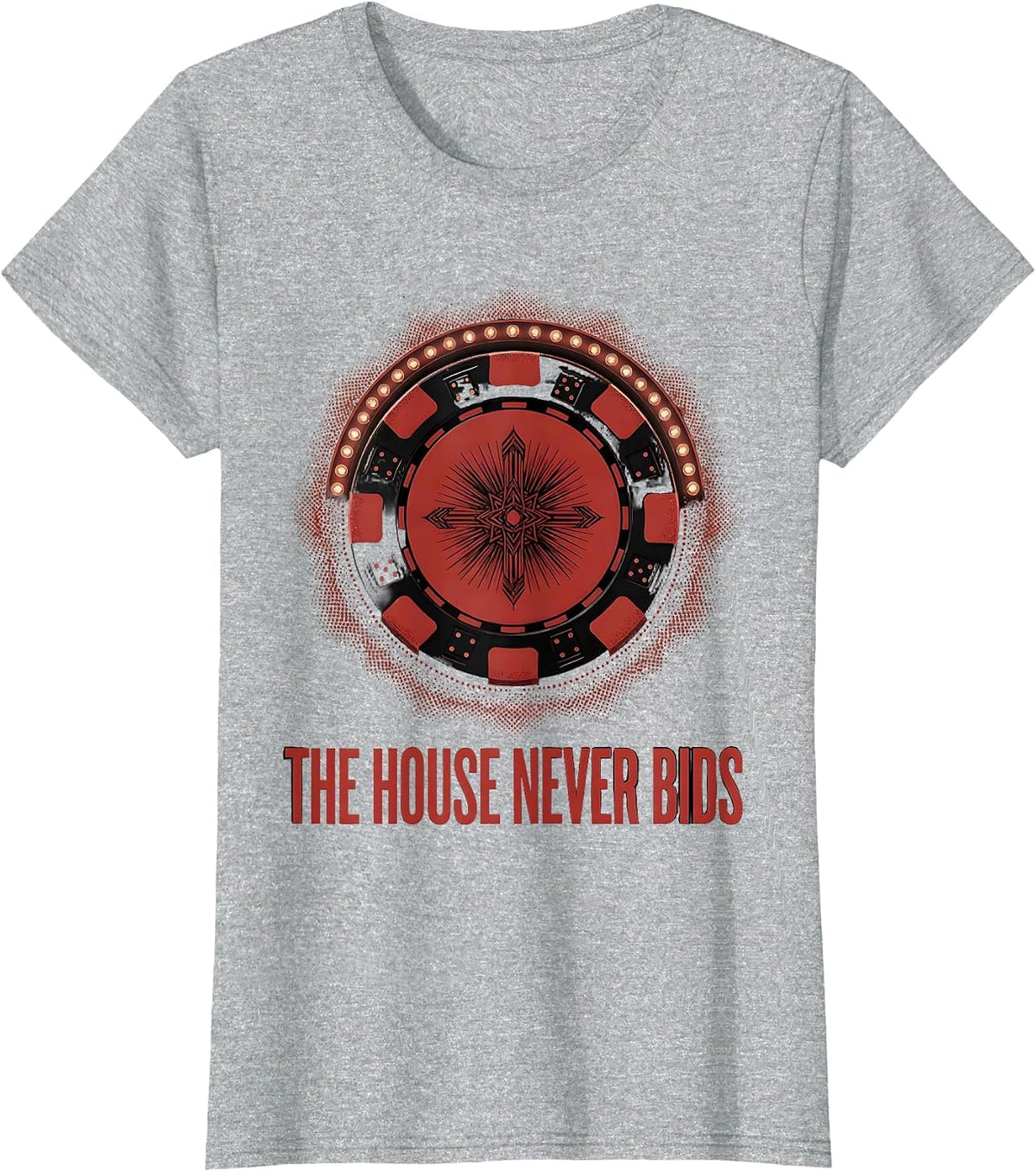 The House Never Bids Vintage Vegas Casino Souvenir T-Shirt - Heather Grey