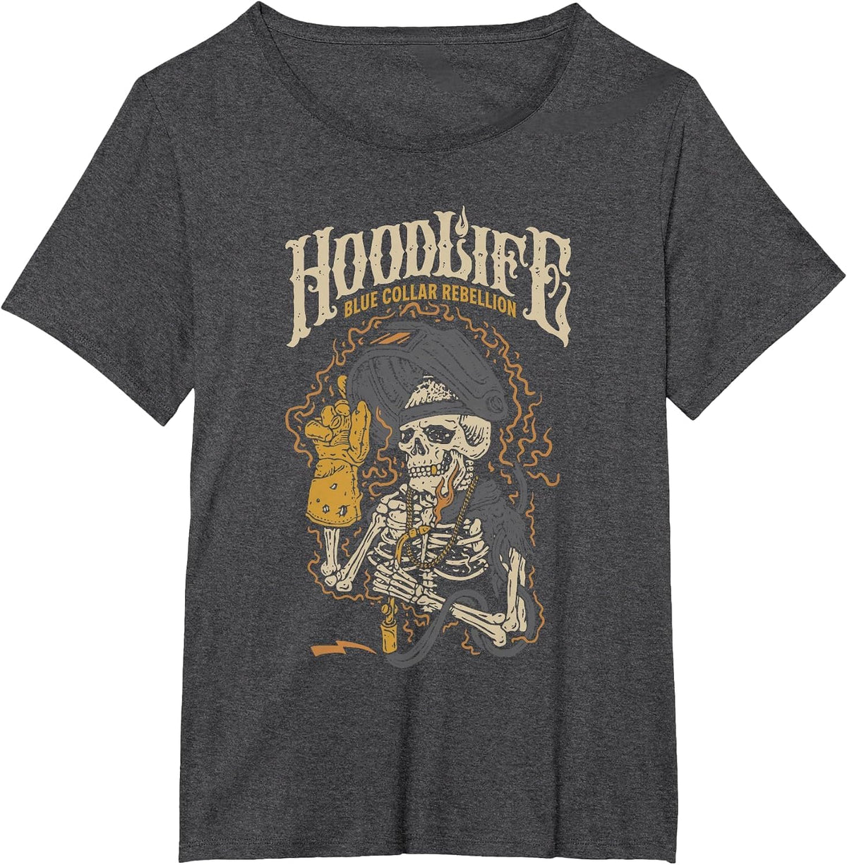 Hoodlife Blue Collar Rebellion Halloween T-Shirt - Dark Heather Grey
