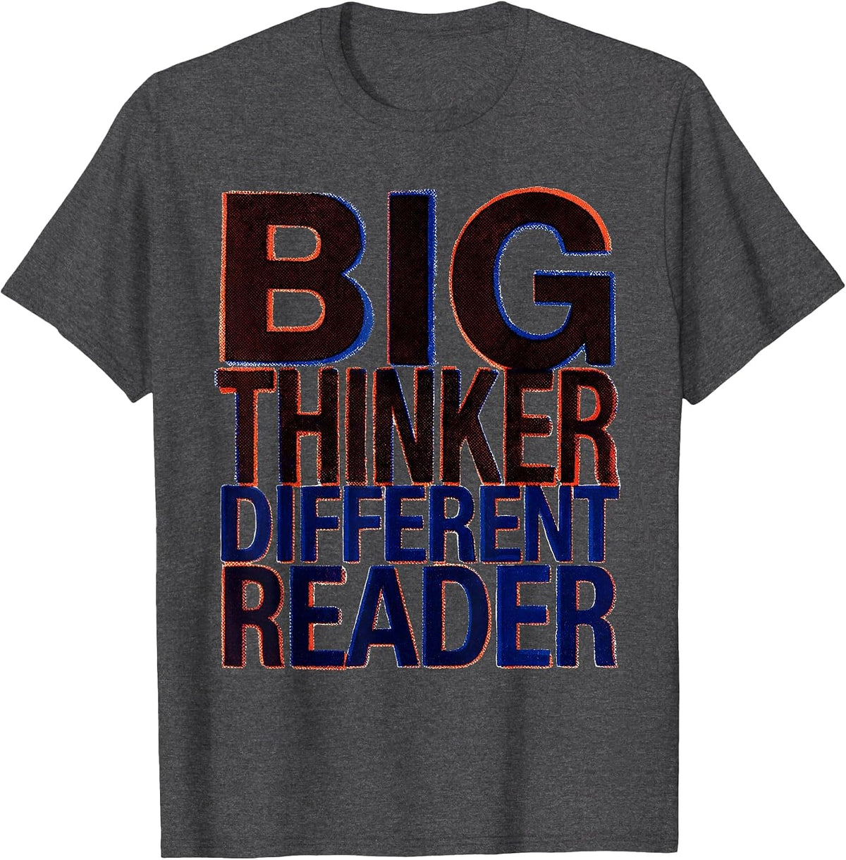 Men's Big Thinker Different Reader Dyslexia Awareness T-Shirt - Dark Heather Grey