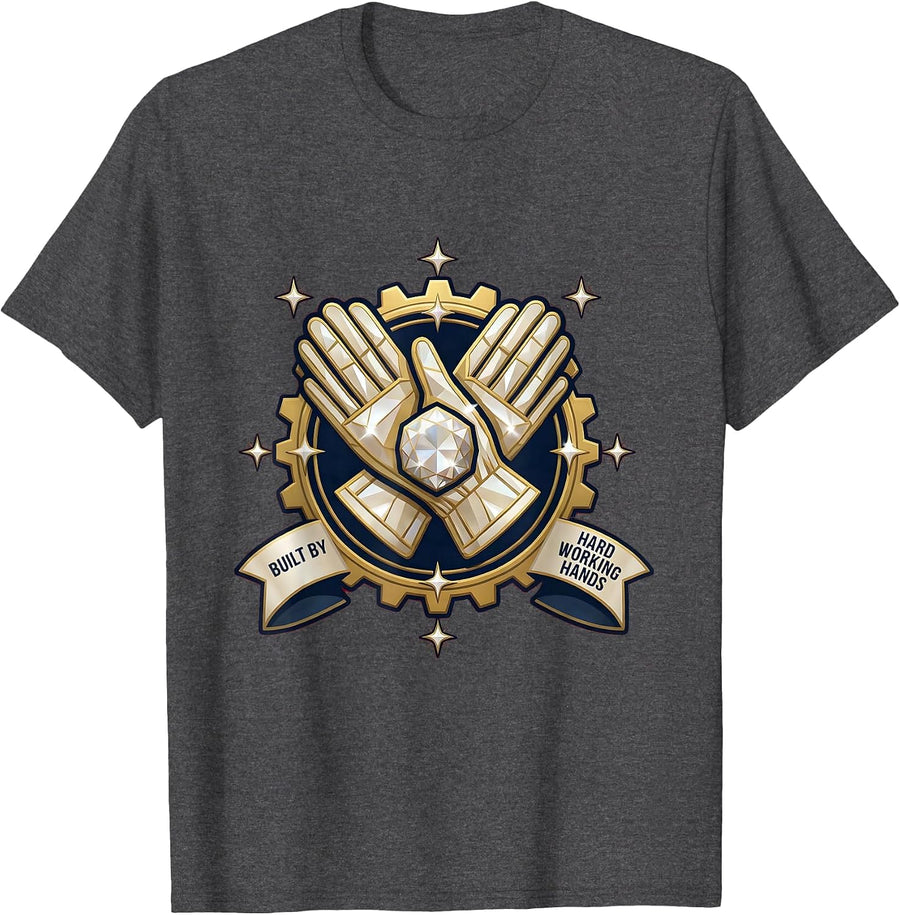Men's Hard Working Hands Labor Day Tradesperson Design T-Shirt - Dark Heather Grey