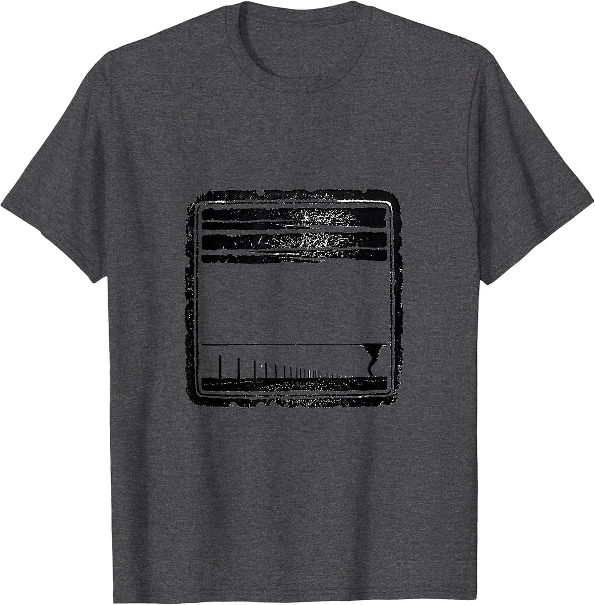 Men's Storm Chaser Tornado Stamp Weather Enthusiast Humor T-Shirt - Dark Heather Grey