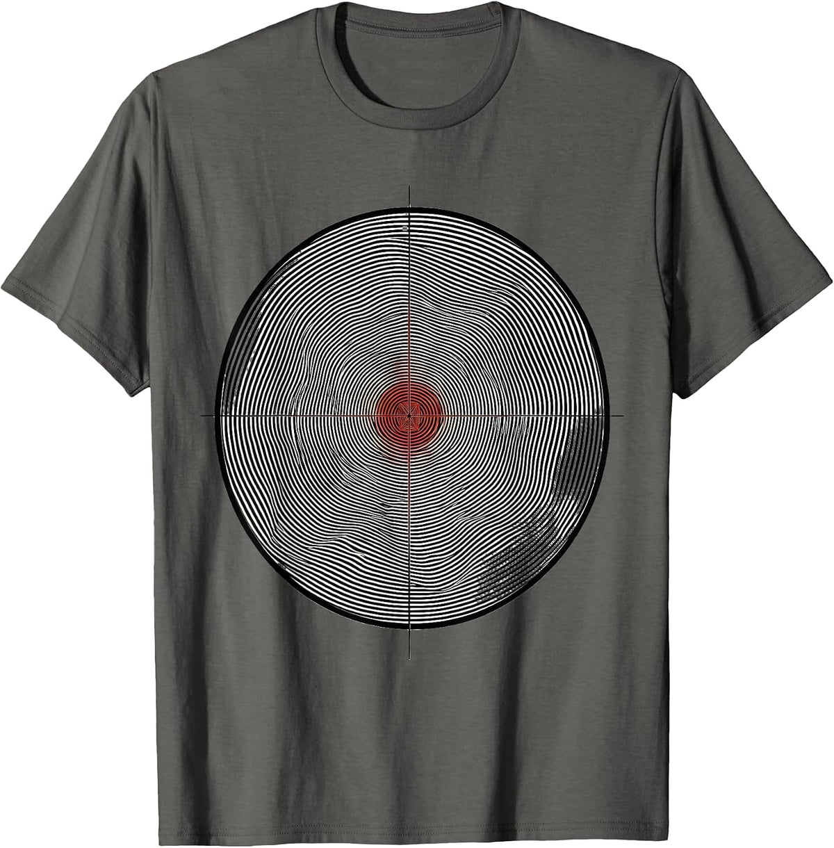 Moiré Target Op Art Shooting Range Humor T-Shirt - Asphalt Grey