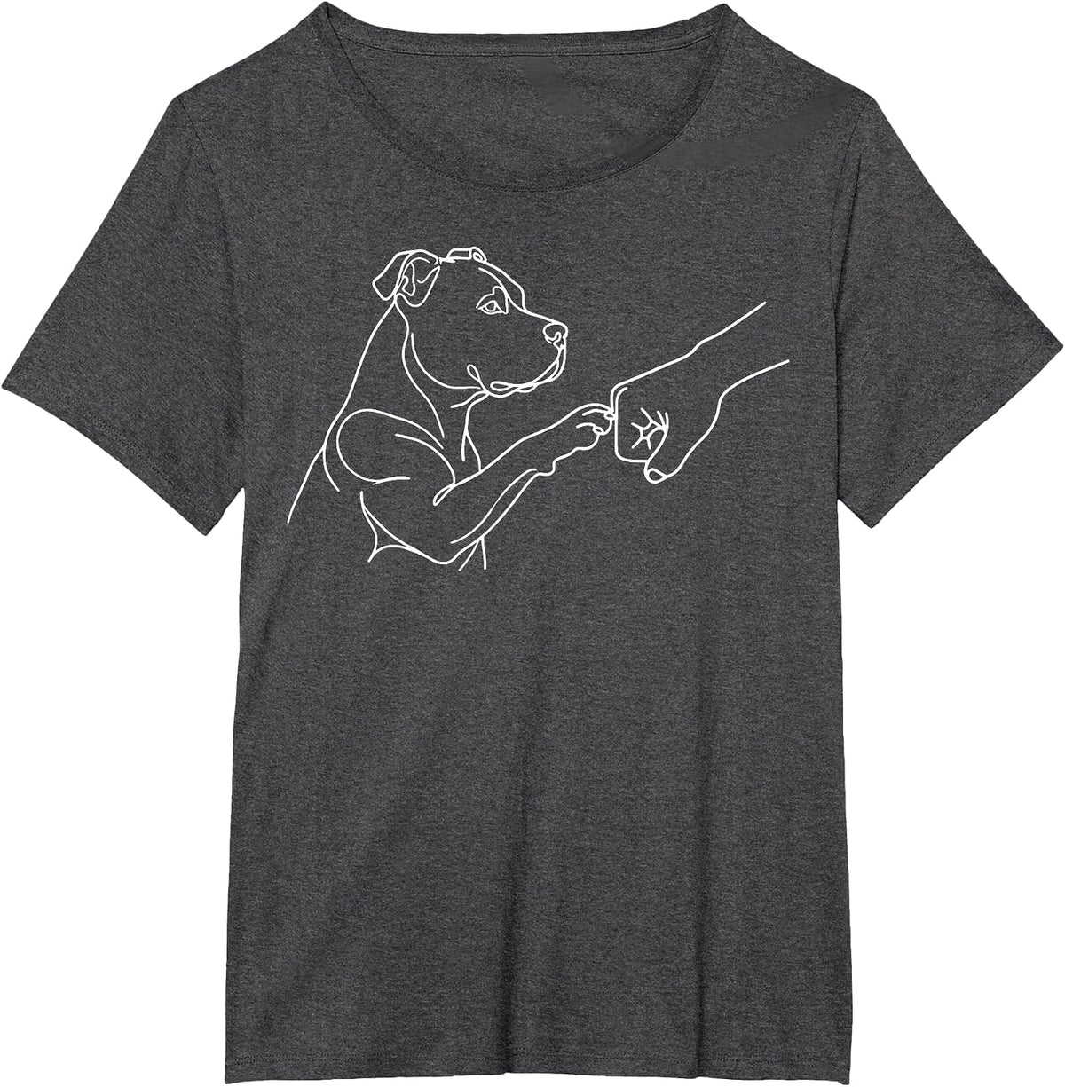 Pitbull Fist Bump Pittie T-Shirt Tee for Pit Bull Dog Lovers - Dark Heather Grey