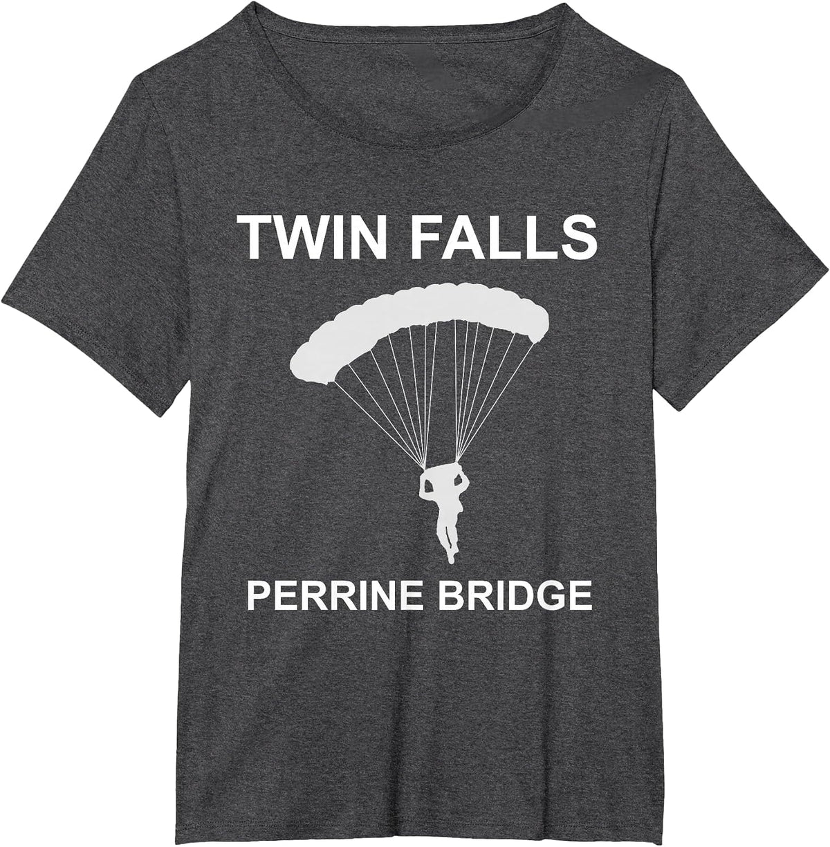 Twin Falls Idaho Perrine Bridge Base Jumping T-Shirt - Dark Heather Grey