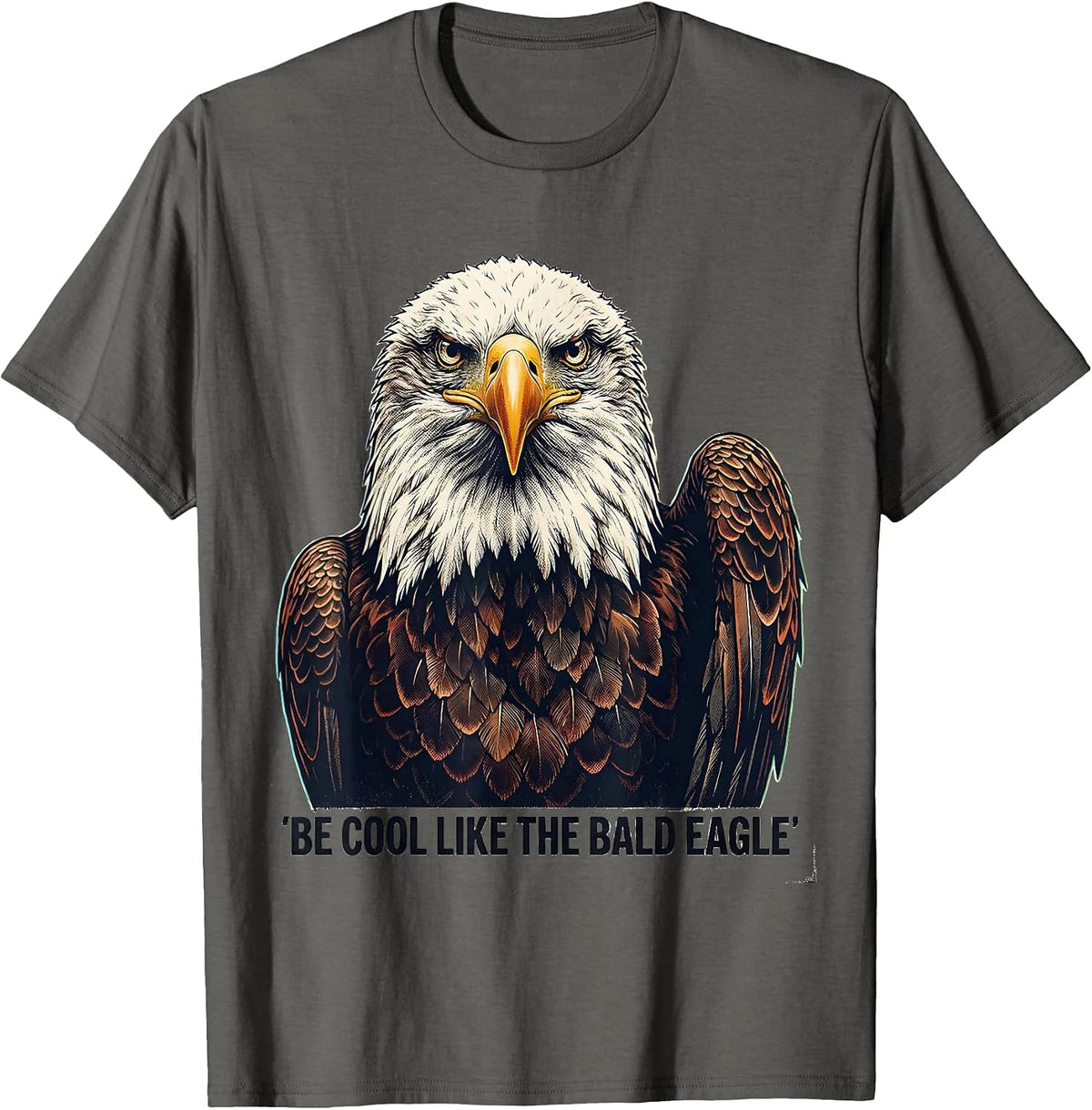 Be Cool Like The Bald Eagle Funny Patriotic Eagle Lover T-Shirt - Asphalt Grey