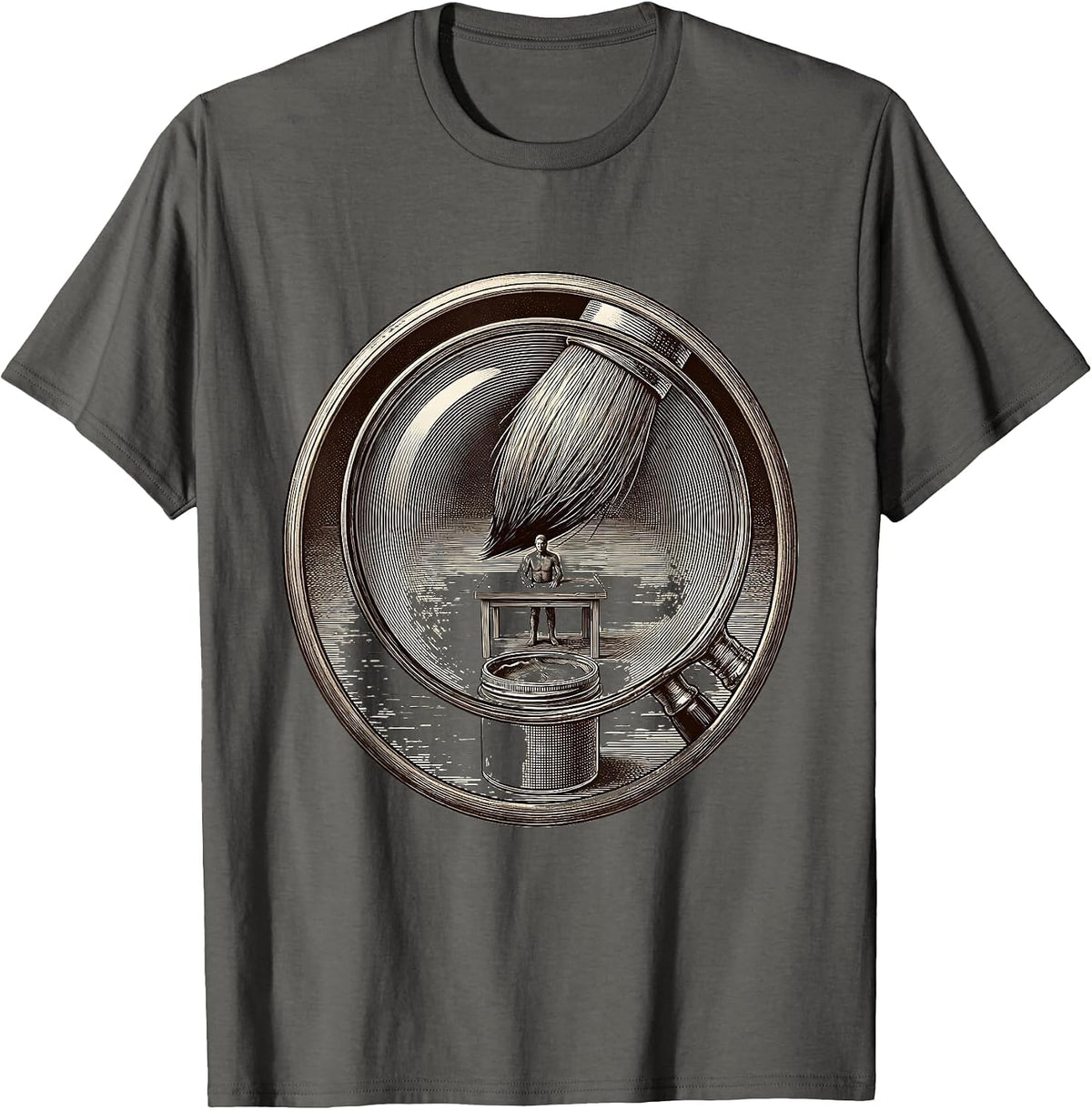 Men's Artistic Miniature Painter Hobbyist Gift Humor T-Shirt - Asphalt Grey