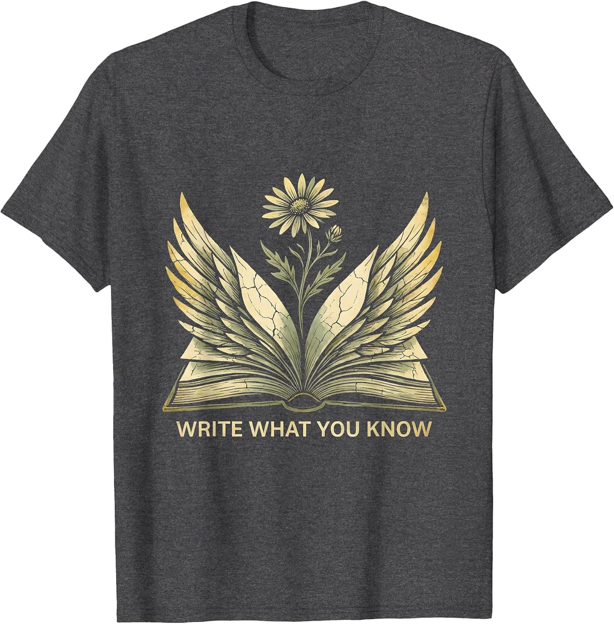 Write What You Know English Teacher Design T-Shirt - Dark Heather Grey
