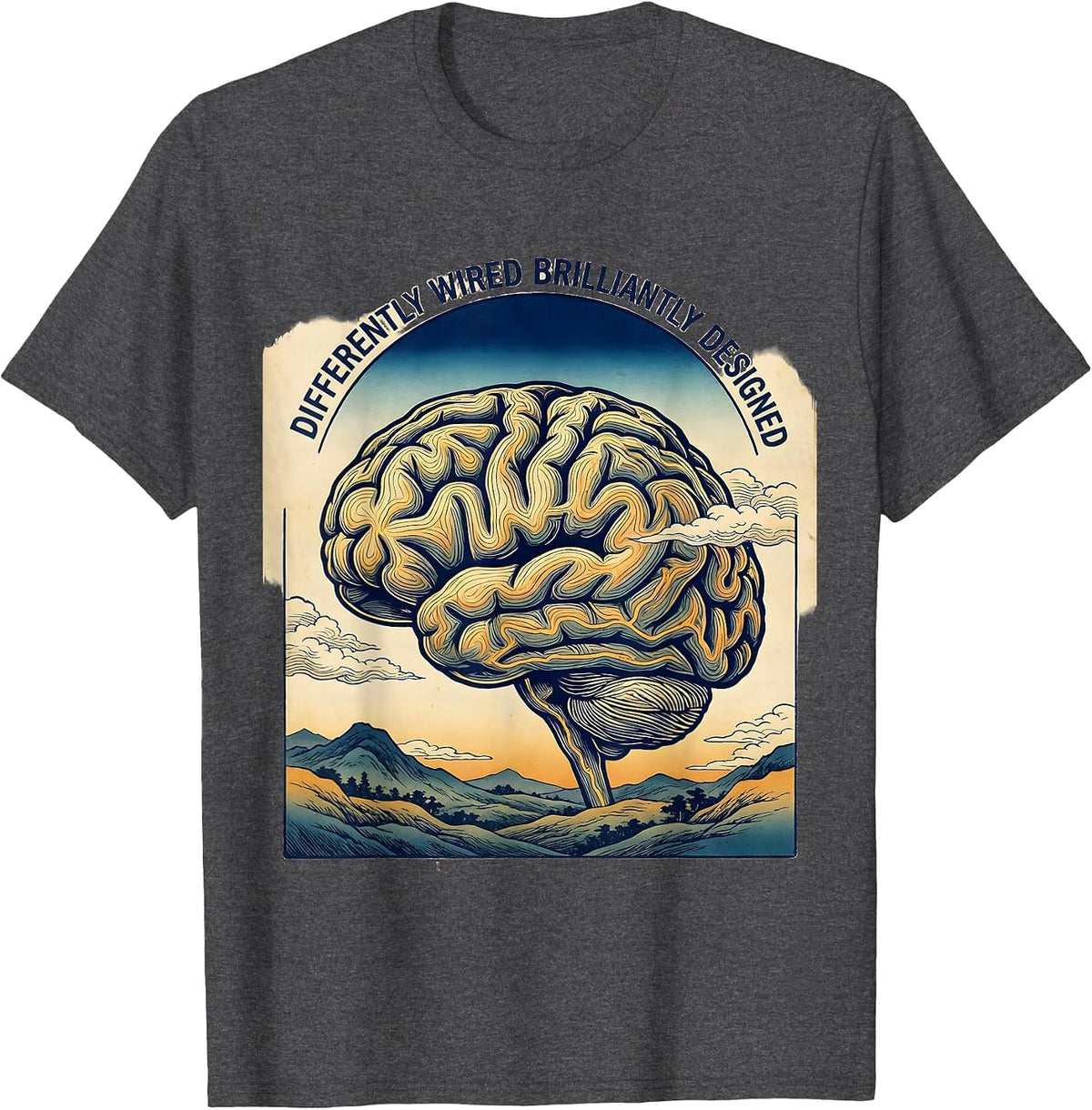 Differently Wired Brilliantly Designed Dyslexia T-Shirt - Dark Heather Grey