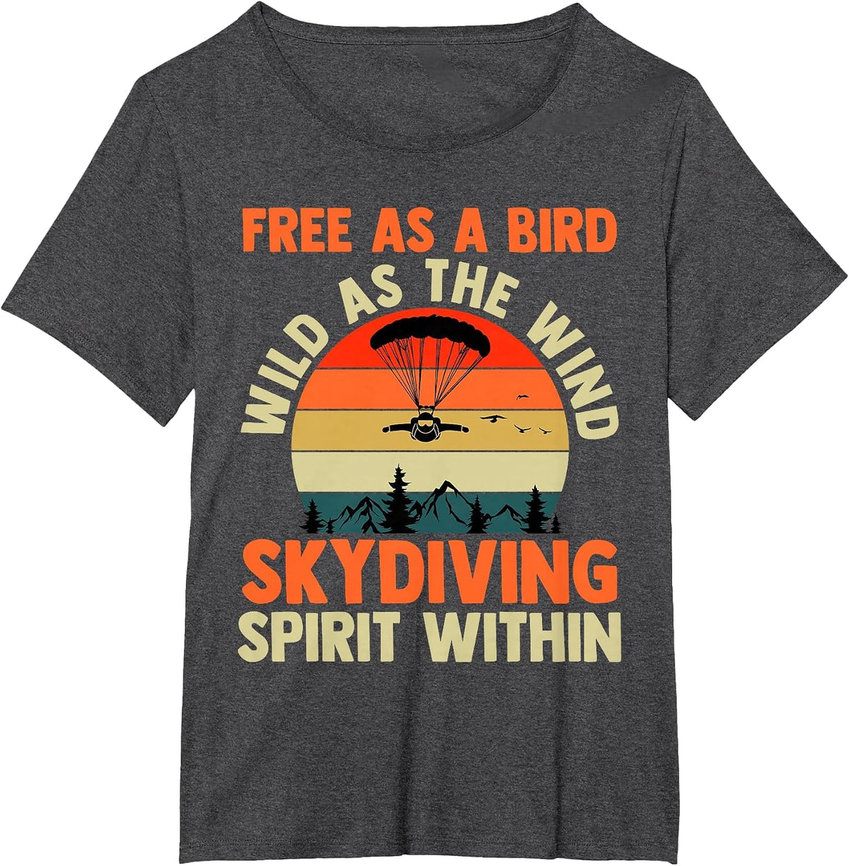 Parachuting Skydiver Skydiving T-Shirt - Dark Heather Grey