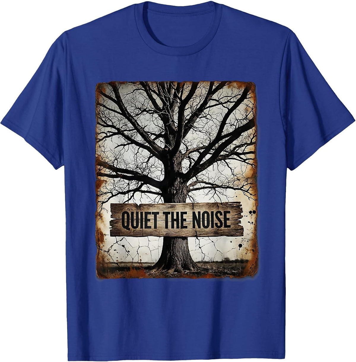 Be Still Quiet The Noise Mindfulness Design T-Shirt - Royal Blue