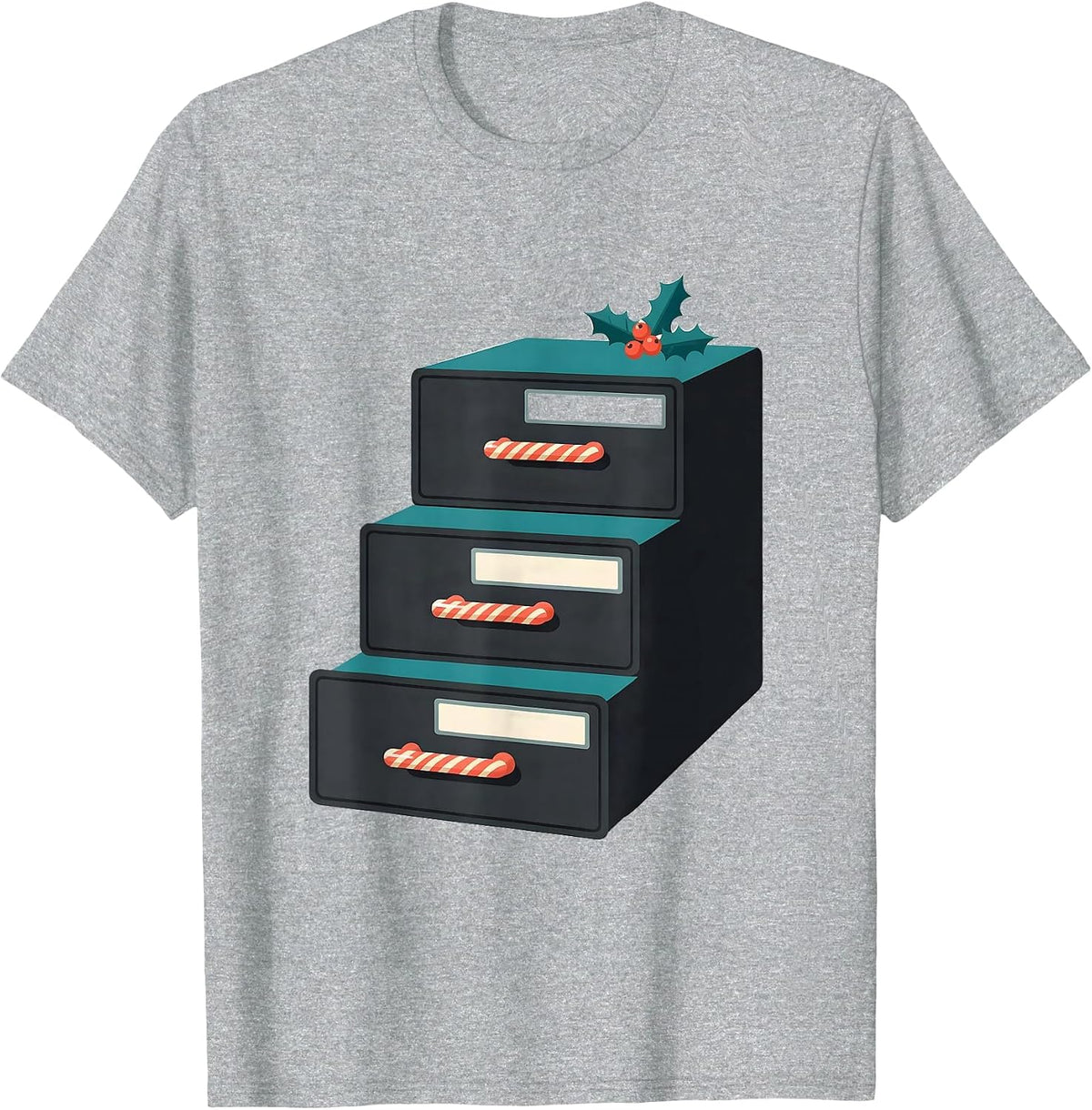 Men's Pharmacy Tech Squad Midcentury Modern Christmas T-Shirt - Heather Grey