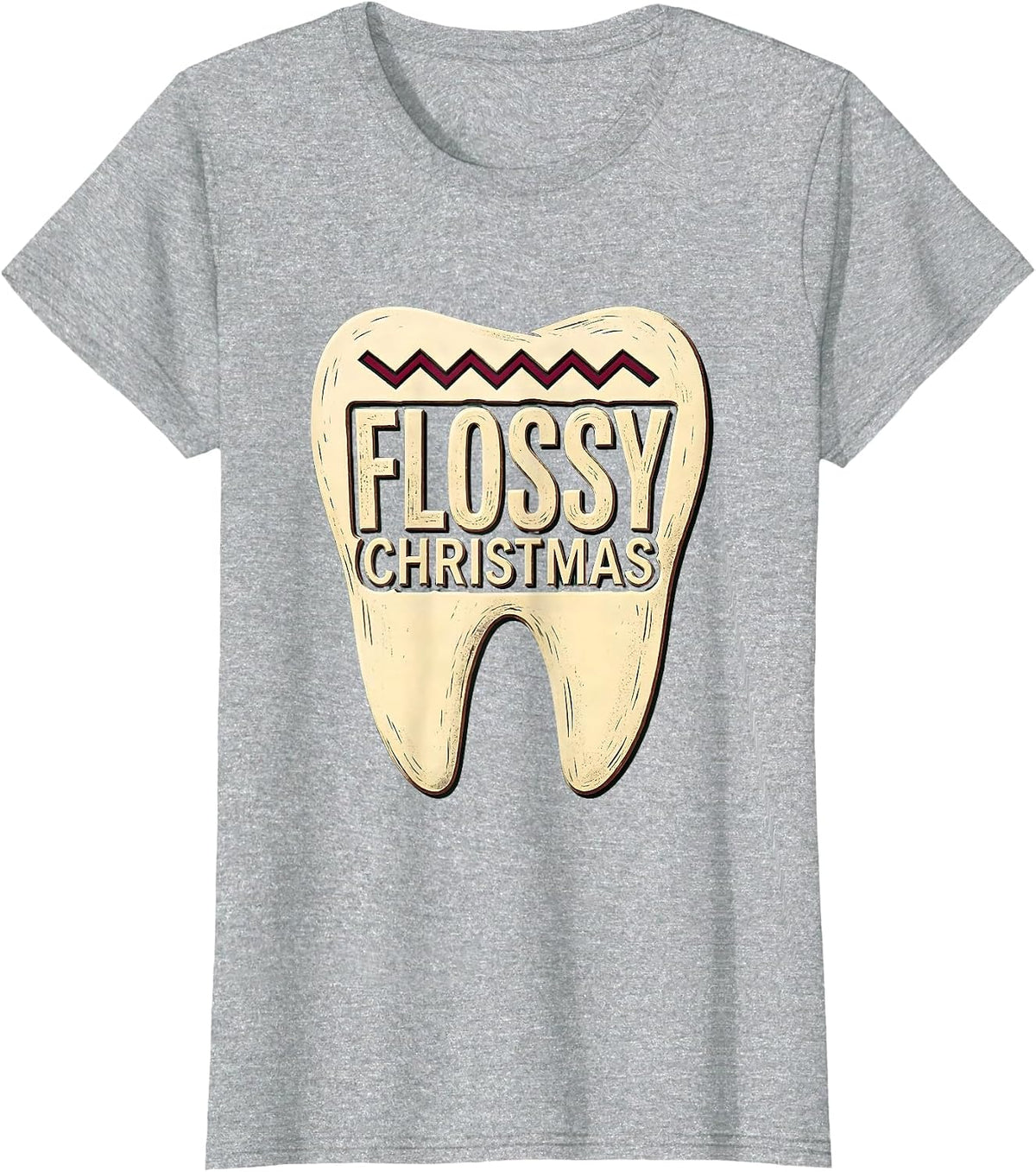 Flossy Christmas Funny Dental Christmas Dentist Dental T-Shirt - Heather Grey