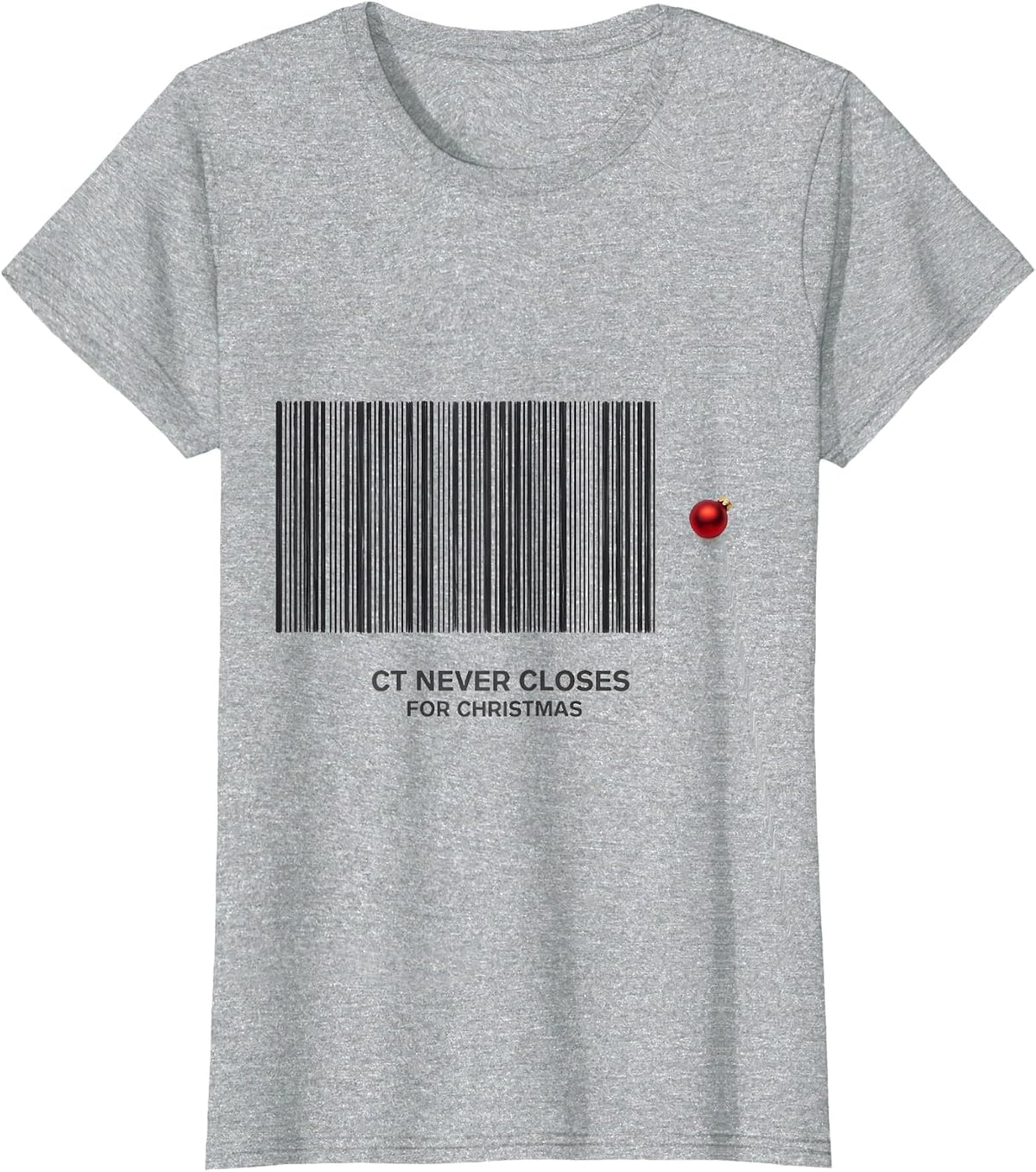 Women's CT Never Closes For Christmas Funny Radiology Tech Christmas T-Shirt - Heather Grey