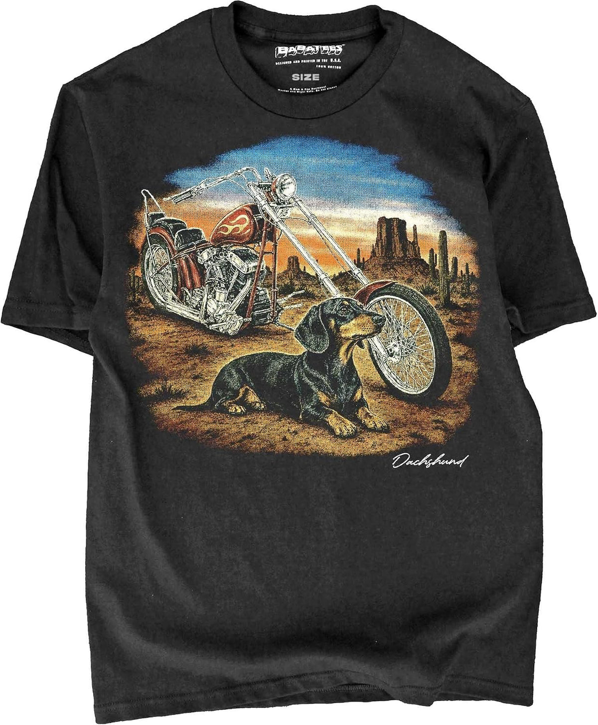 BABATEES Dachshund - U.S.A. Brand Cotton Black Tshirt - Dachshund 2g5