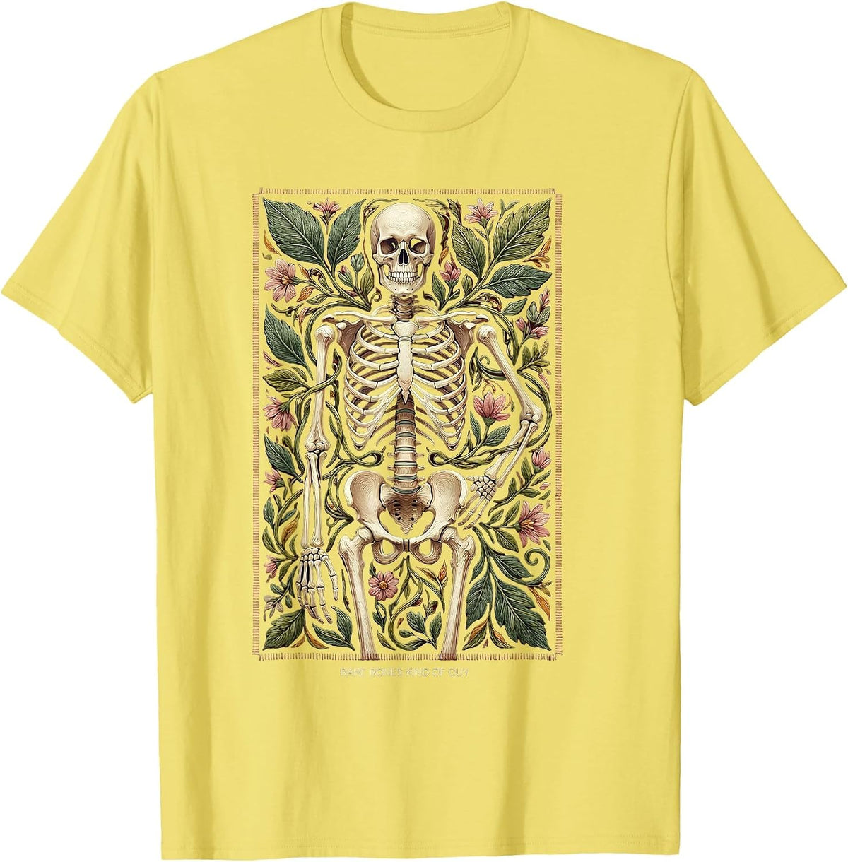 Men's Bare Bones Kind of Guy Skeleton Graphic Design T-Shirt - Lemon Yellow