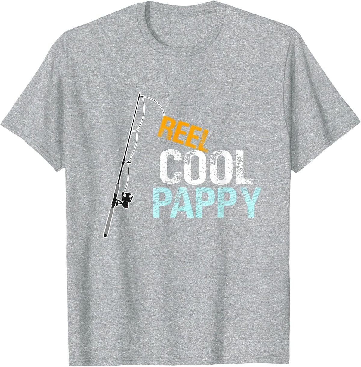Reel Cool Pappy Fishing Grandfather Grandpa T-Shirt - Heather Grey