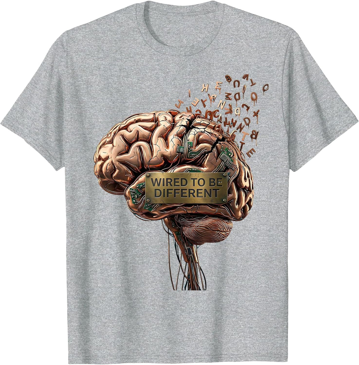 Men's Wired to Be Different Dyslexia Awareness Design T-Shirt - Heather Grey