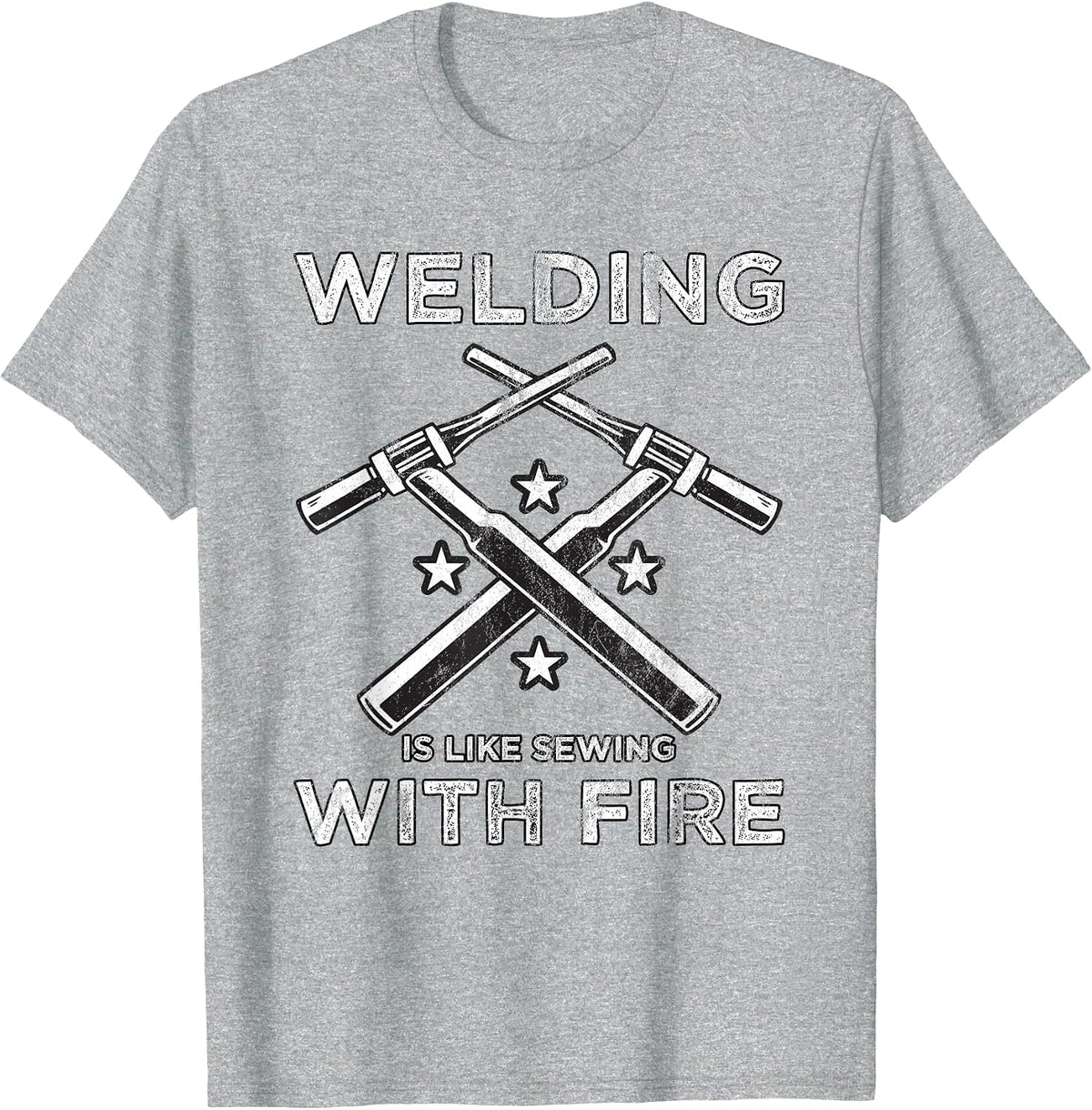 Welding is Like Sewing with fire T-Shirt - Heather Grey