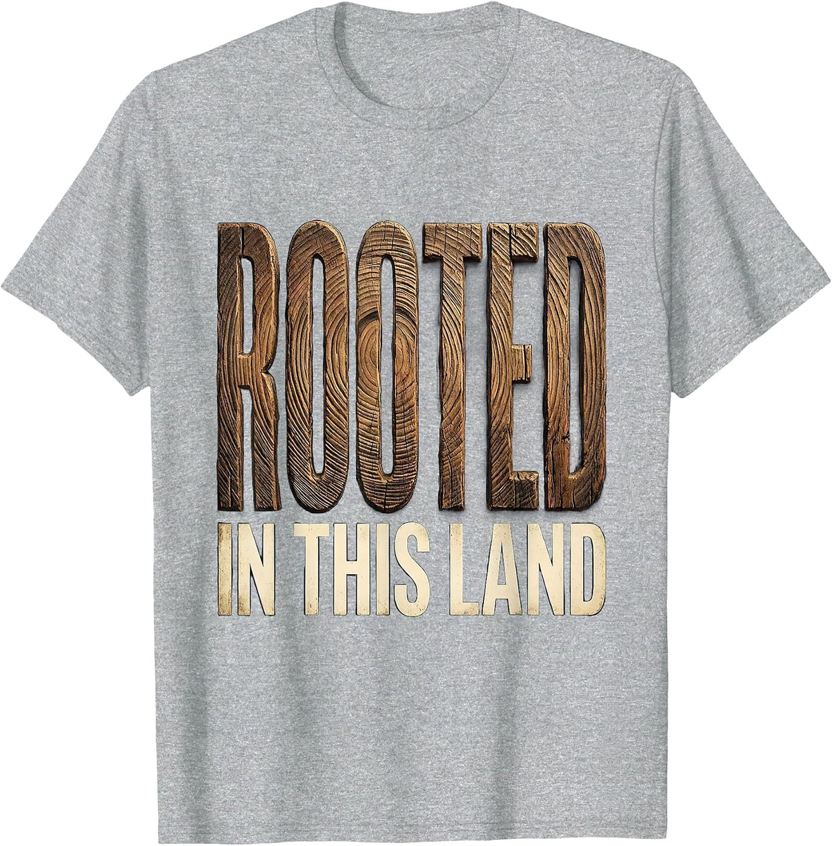 Men's Rooted in This Land American Pride Design T-Shirt - Heather Grey