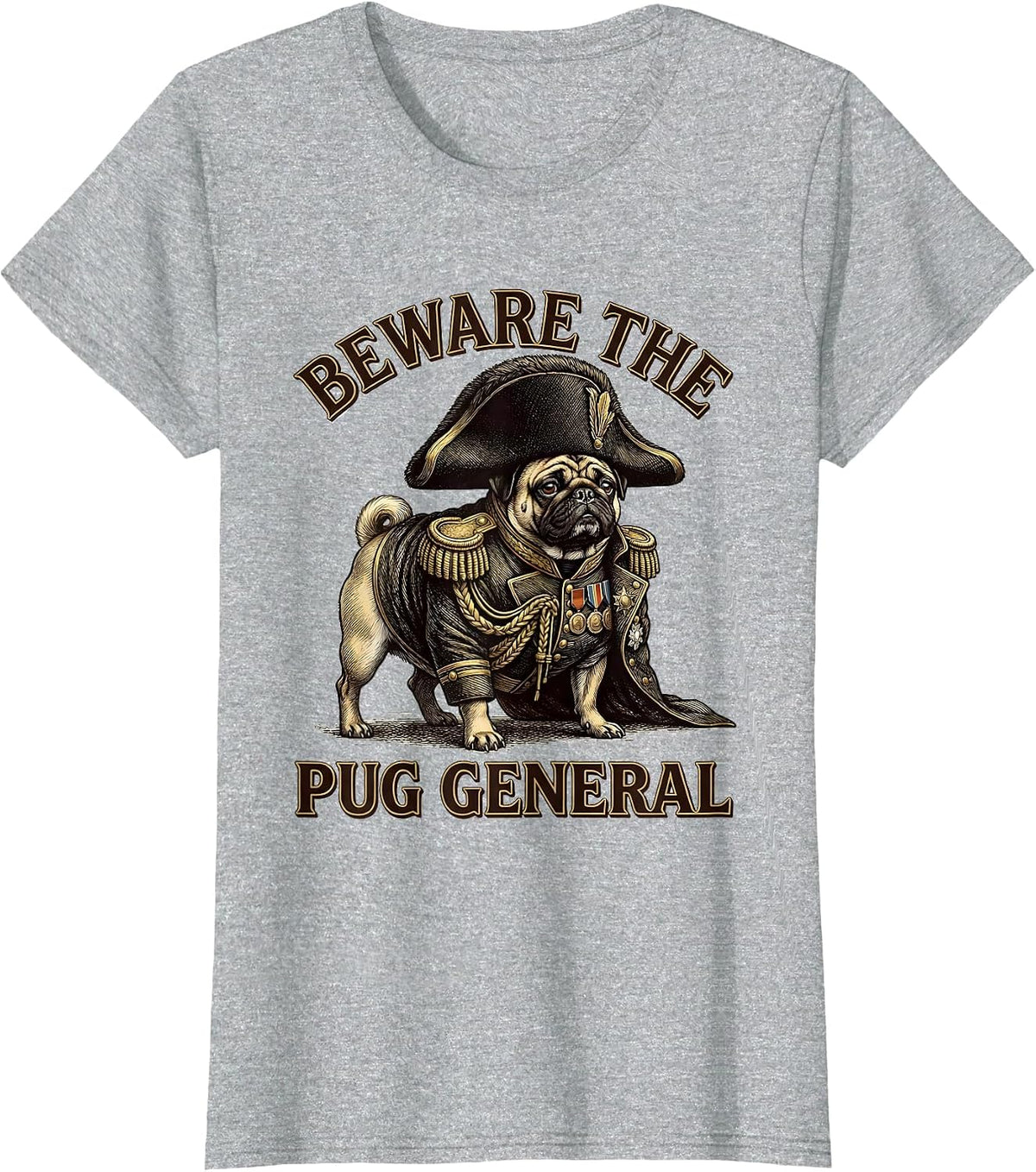 Beware The Pug General Funny Pug Lover Dog Owner Humor T-Shirt - Heather Grey
