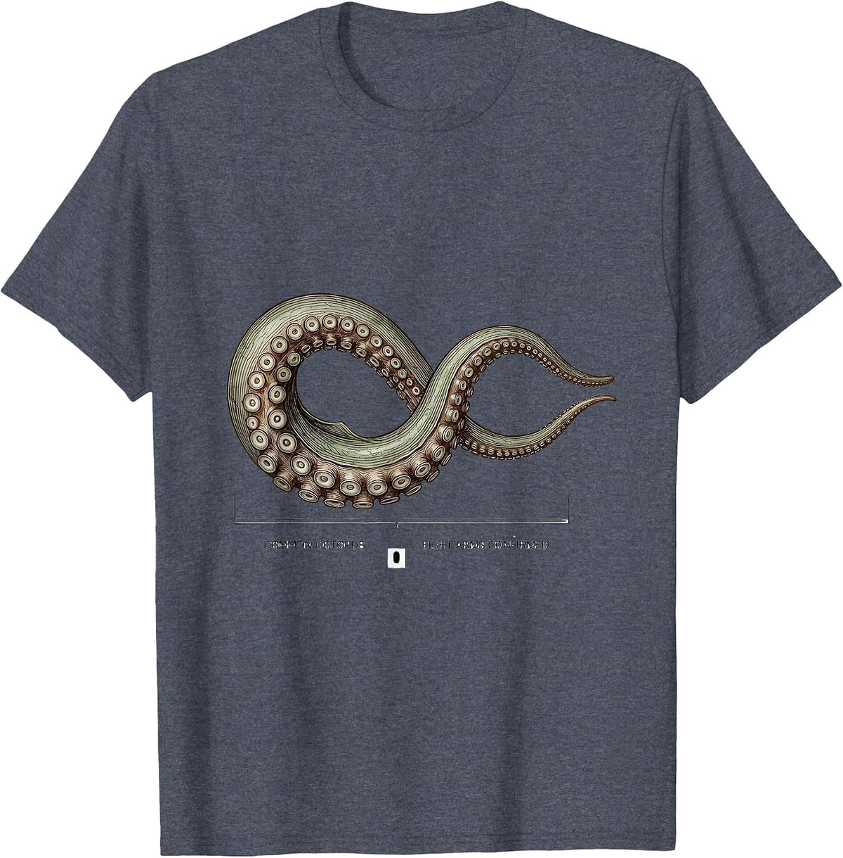 Common Octopus Eight Arms Confirmed Botanical Sea Creature T-Shirt - Heather Blue