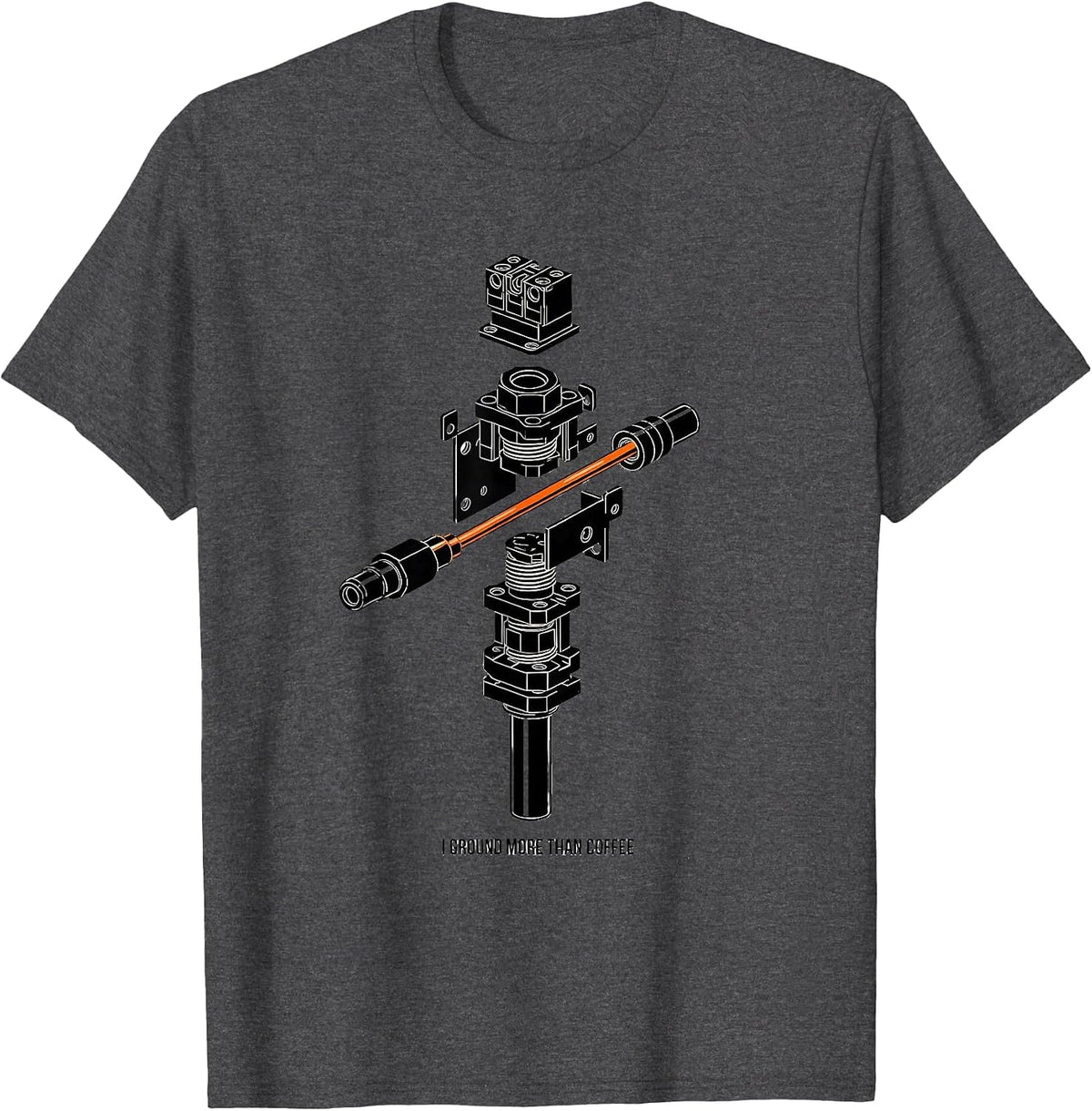 I Ground More Than Coffee Funny Electrician Trade Sarcastic T-Shirt - Dark Heather Grey