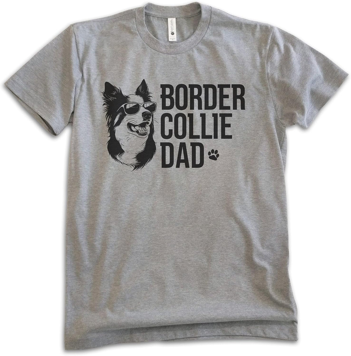 EVERTREE CLOTHING Border Collie Dad T-Shirt, Unisex Men's Shirt, Border Collie Owner, Cute Dog Dad Gift - Dark Heather Gray