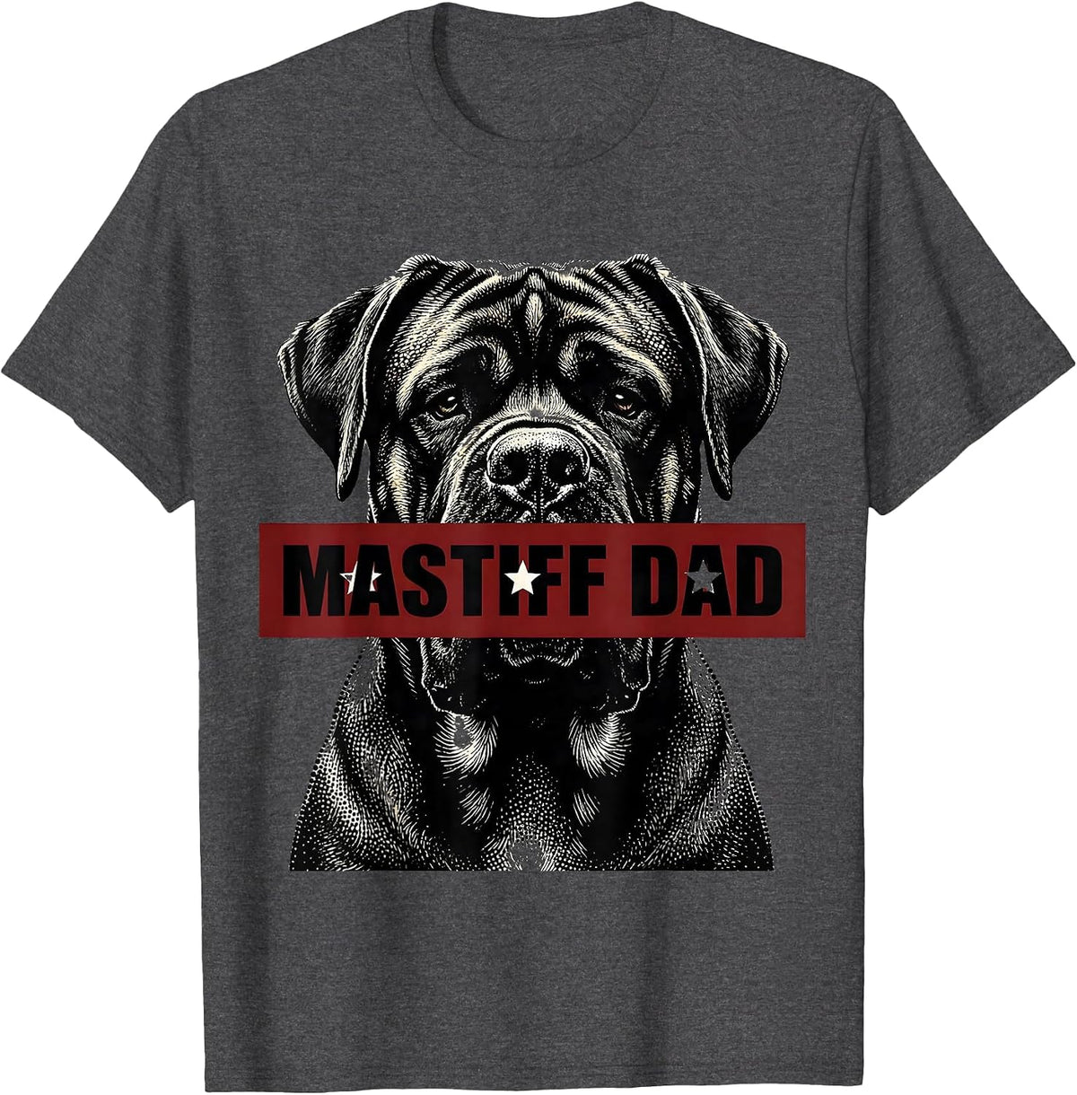 Mastiff Dad Patriotic Dog Breed Pride 4th Of July T-Shirt - Dark Heather Grey
