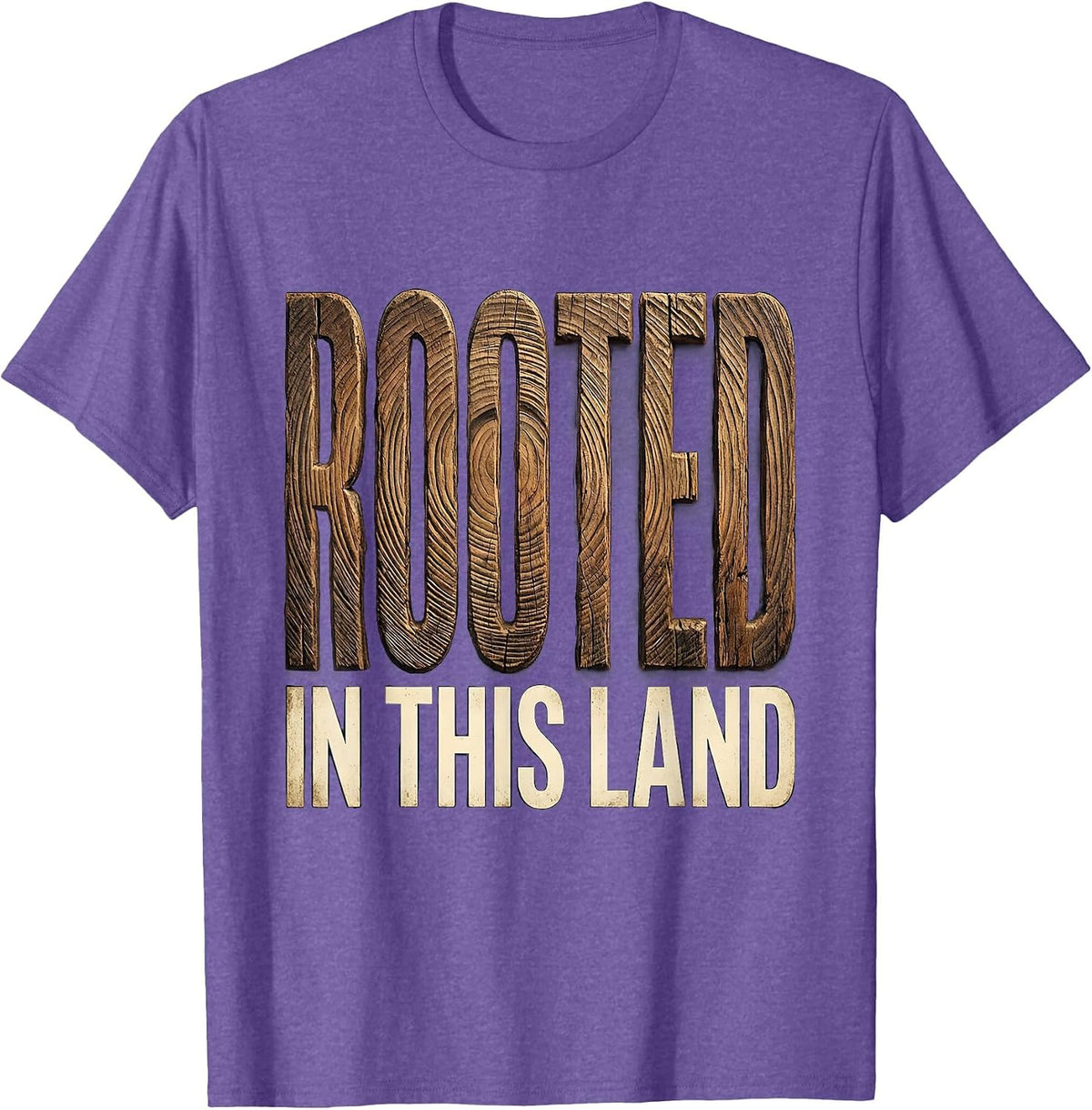 Men's Rooted in This Land American Pride Design T-Shirt - Purple Heather