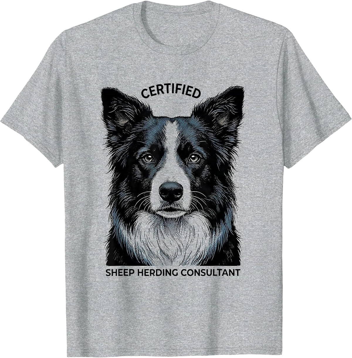 Men's Certified Sheep Herding Consultant Funny Dog Owner Meme T-Shirt - Heather Grey