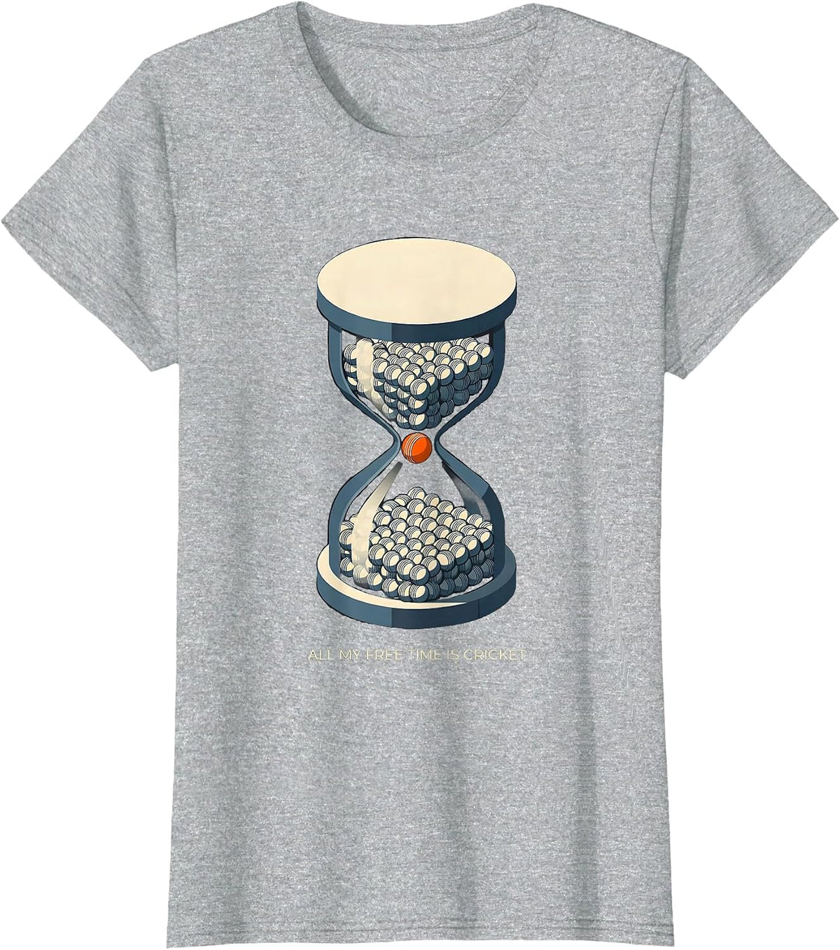 All My Free Time Is Cricket Funny Cricket Fan Sport Lover T-Shirt - Heather Grey