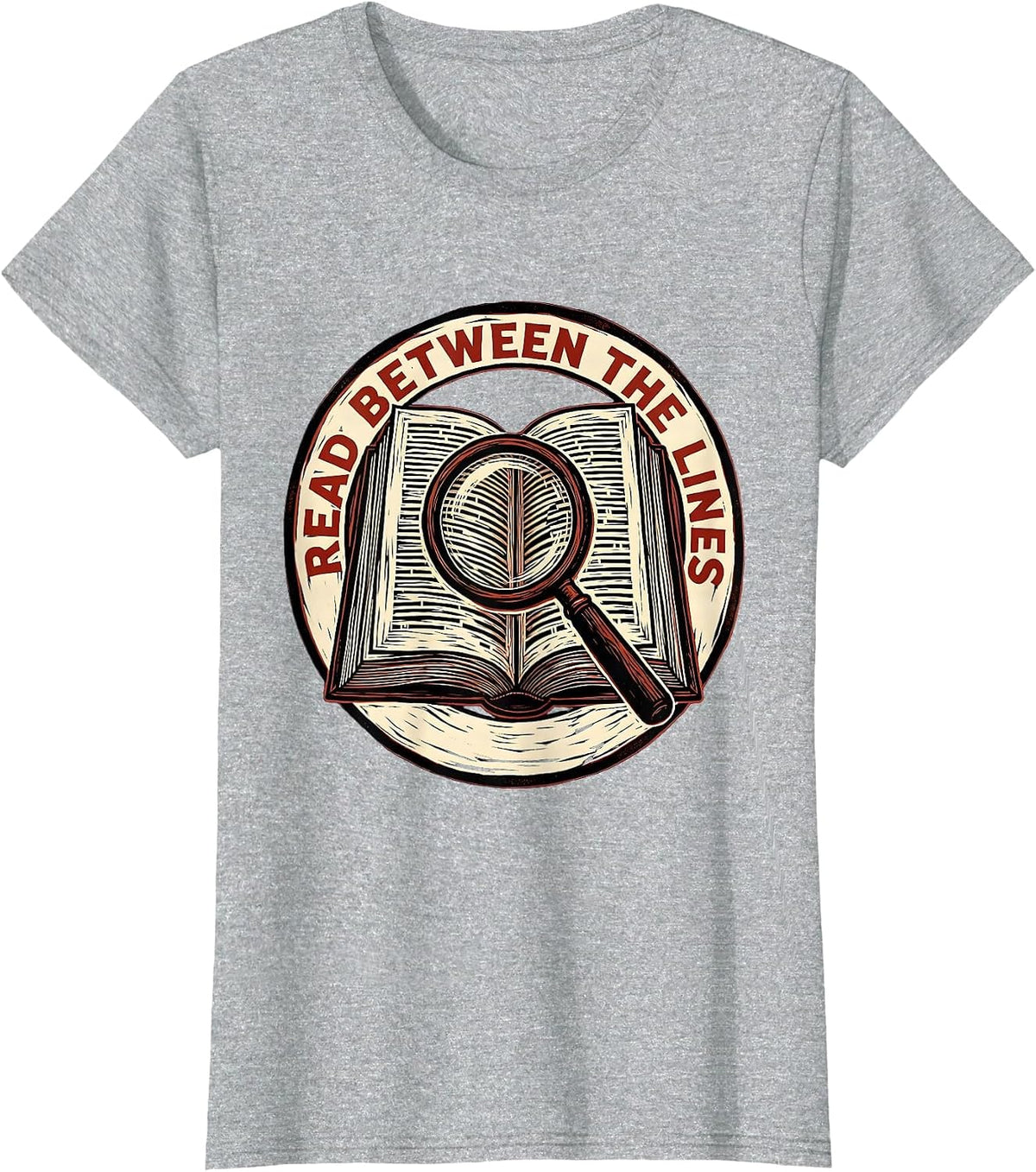 Read Between The Lines Dyslexia Awareness Design T-Shirt - Heather Grey