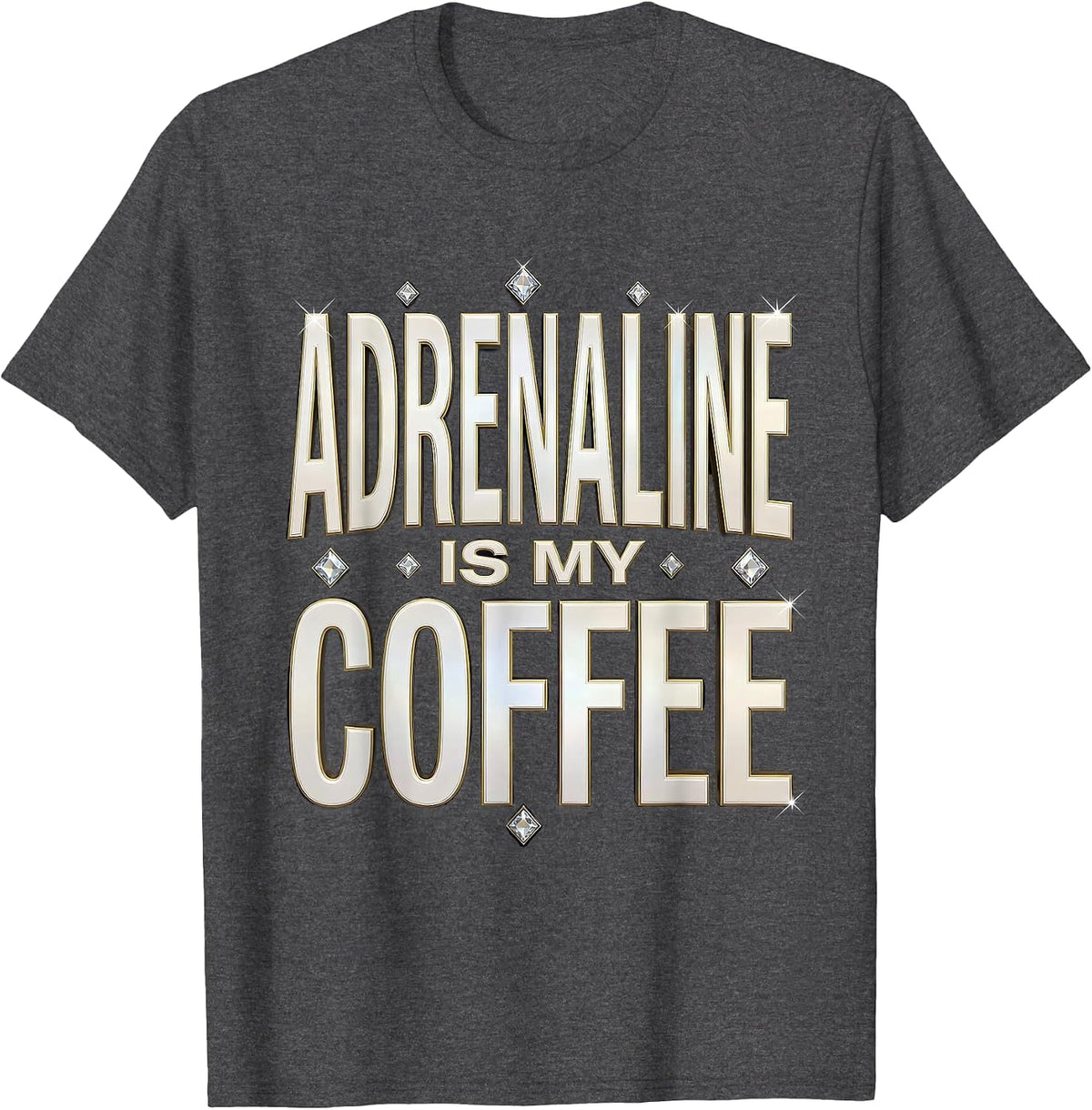 Men's Adrenaline Is My Coffee EMT Design T-Shirt - Dark Heather Grey
