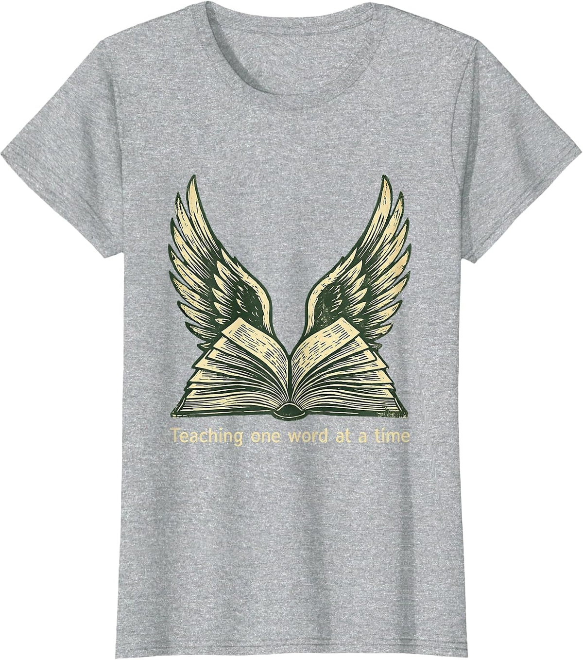 Teaching One Word At A Time English Teacher T-Shirt - Heather Grey
