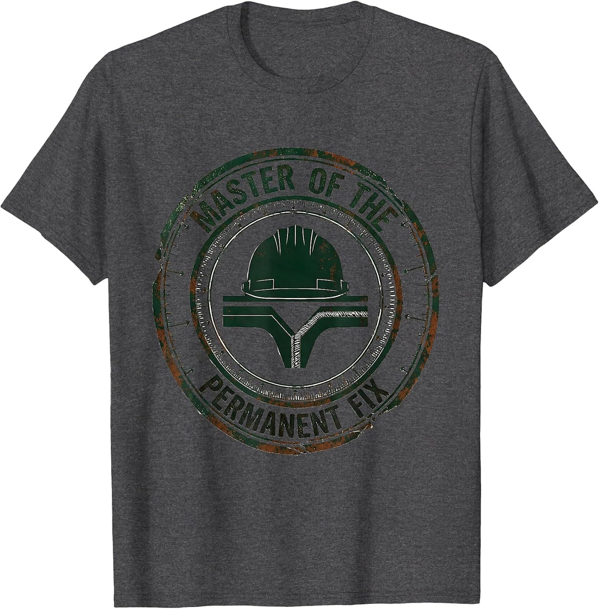 Master Of The Permanent Fix Vintage Welder Humor T-Shirt - Dark Heather Grey
