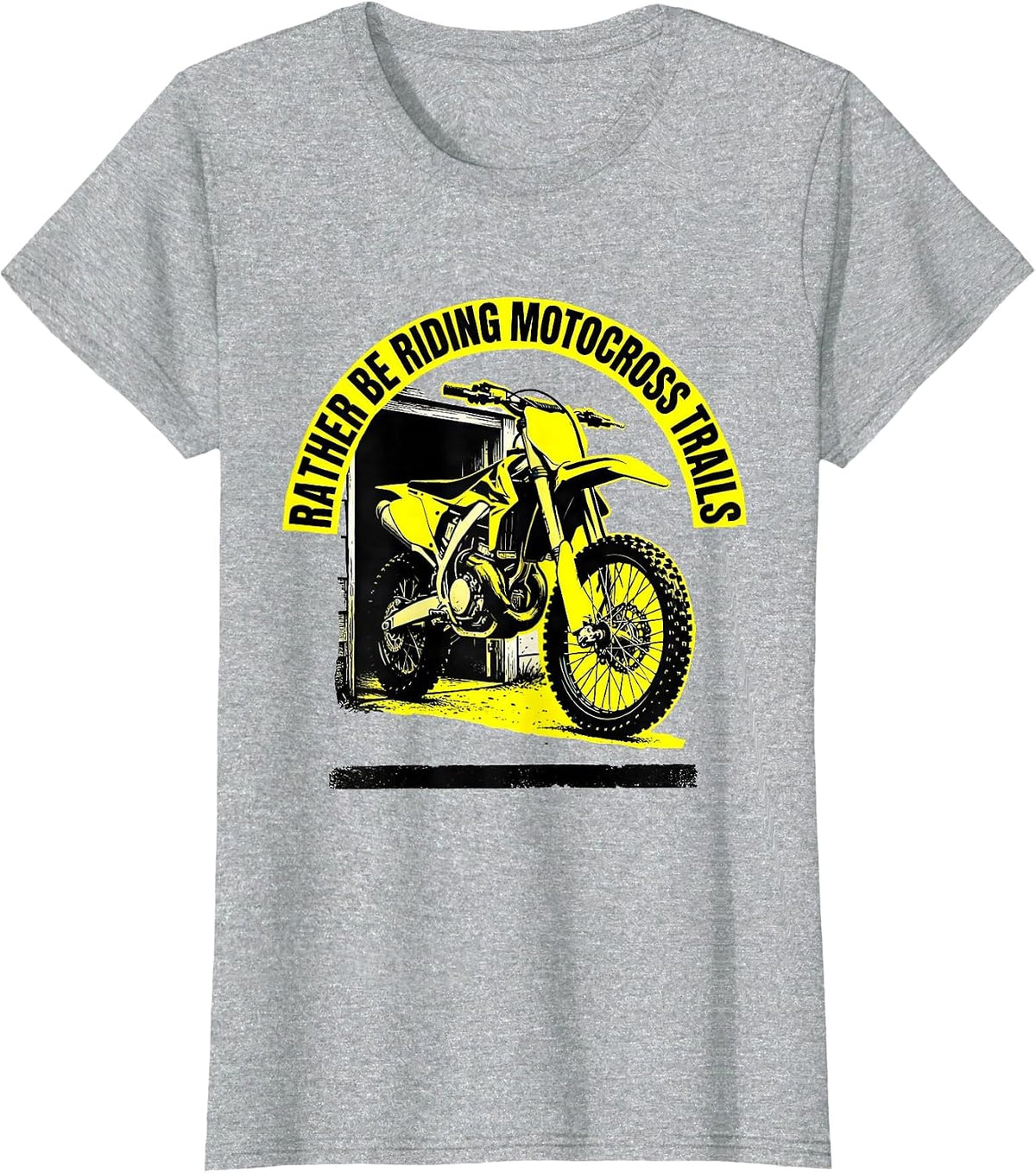 Women's Rather Be Riding Motocross Trails Funny Motocross Dirt Bike T-Shirt - Heather Grey